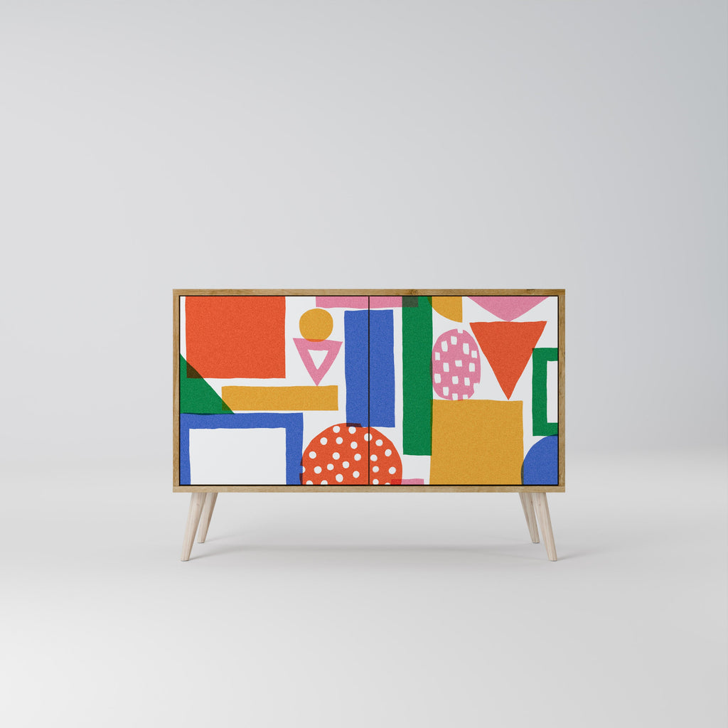 GEOMETRIC GLIMMER 2-Door Sideboard in Oak Effect
