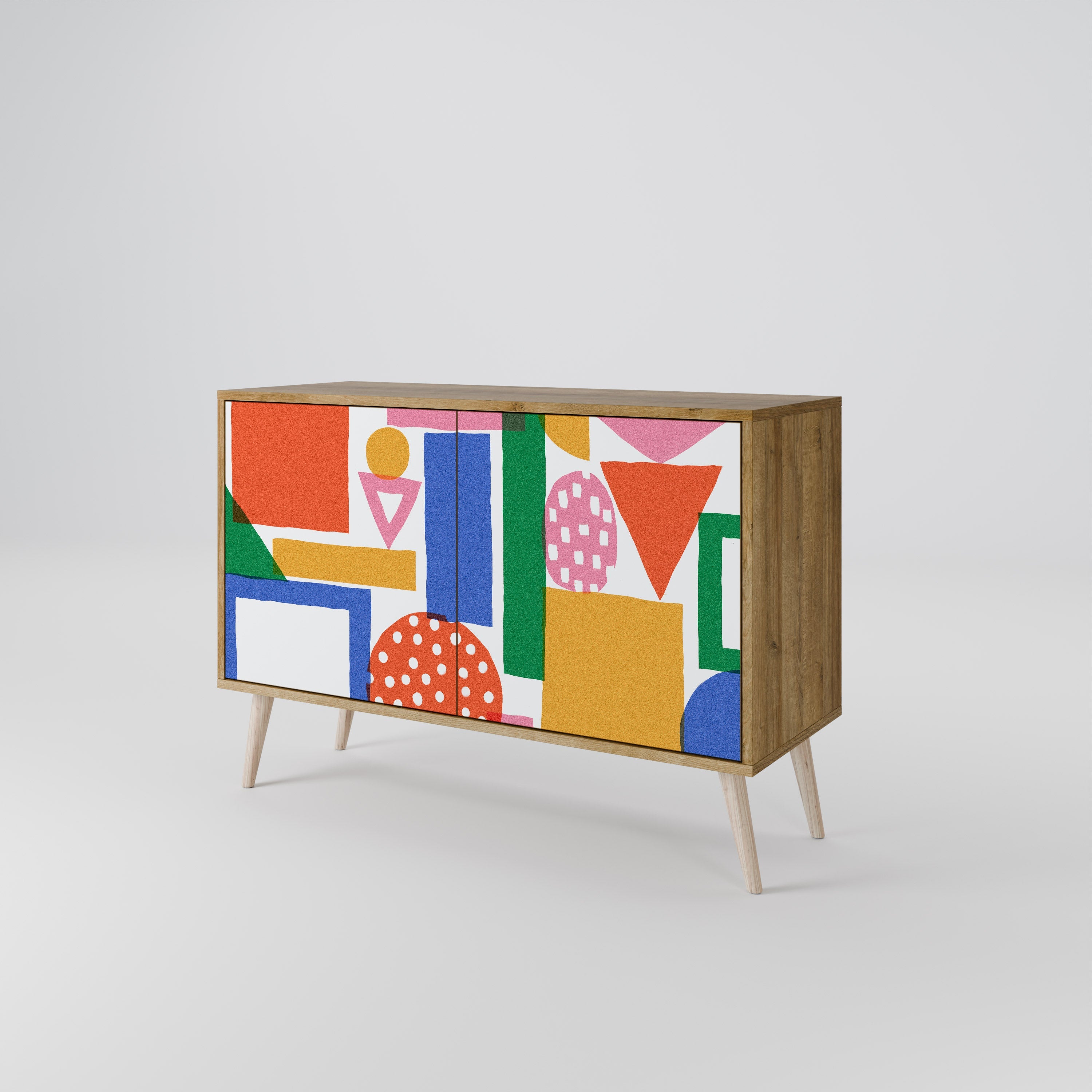 GEOMETRIC GLIMMER 2-Door Sideboard in Oak Effect