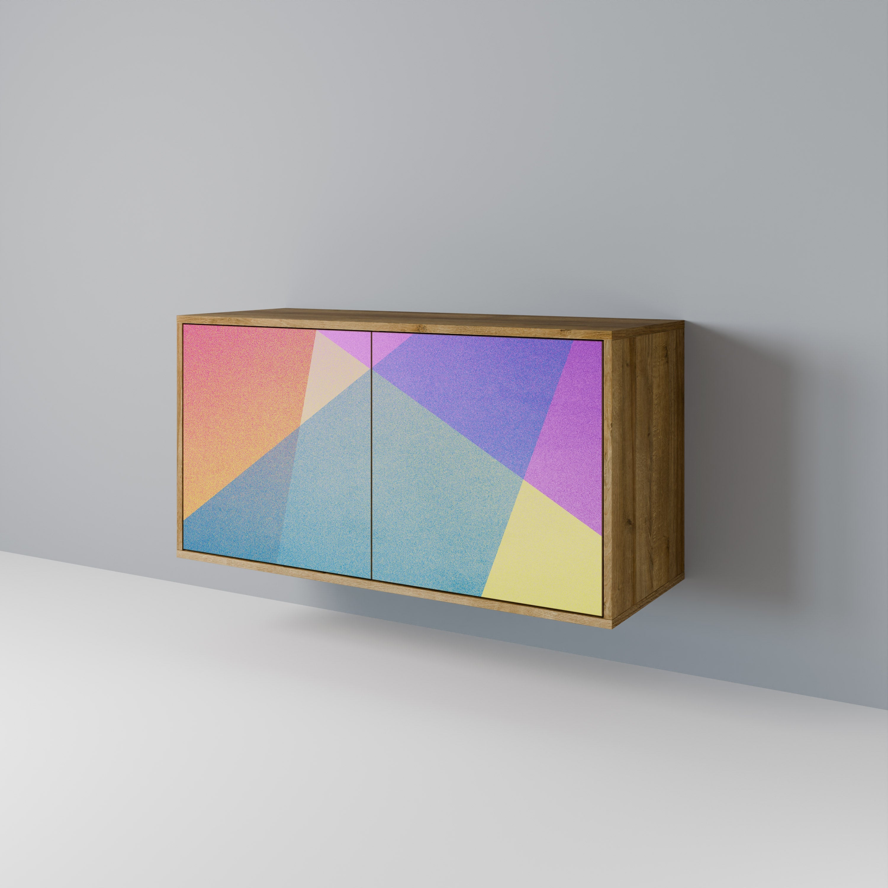 BRIGHT GEOMETRY 2-Door Sideboard in Oak Effect