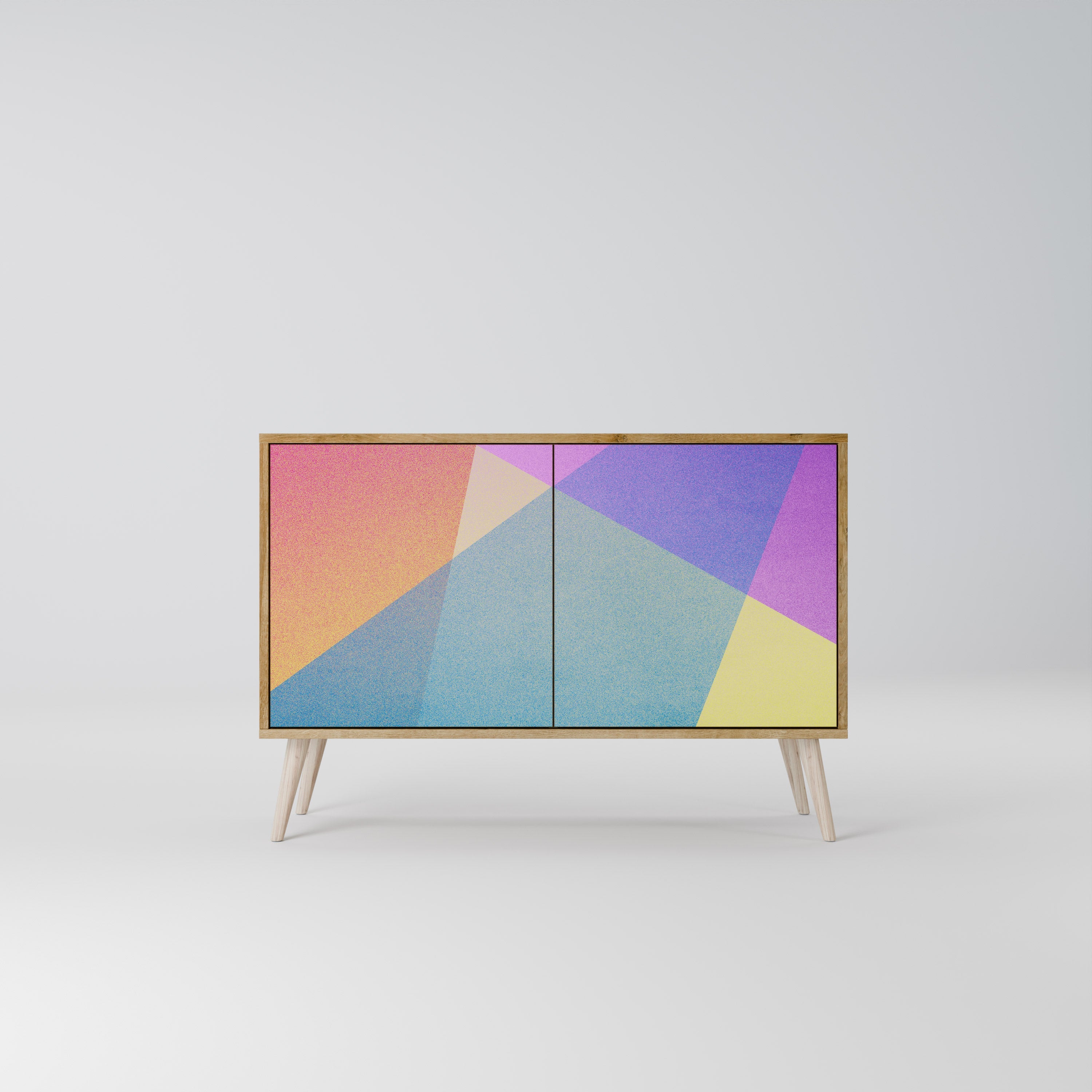 BRIGHT GEOMETRY 2-Door Sideboard in Oak Effect