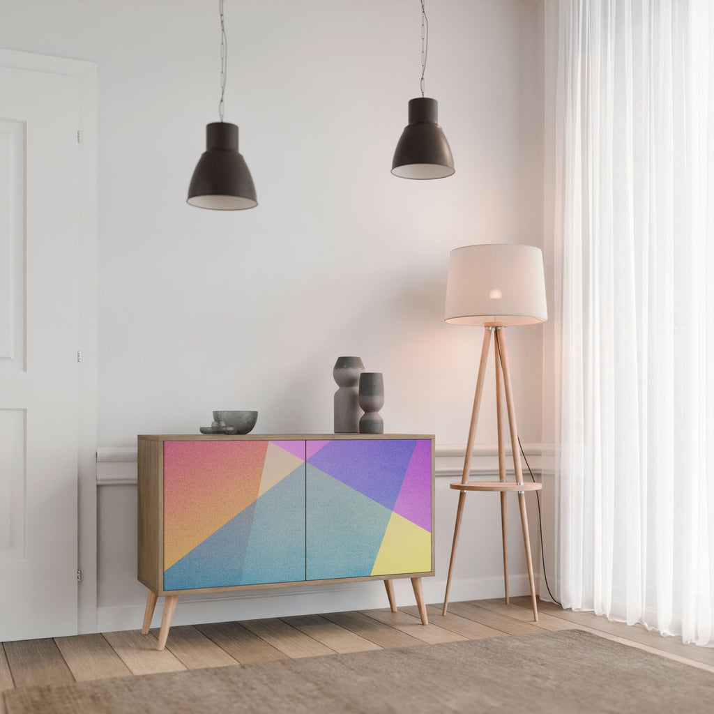 BRIGHT GEOMETRY 2-Door Sideboard in Oak Effect
