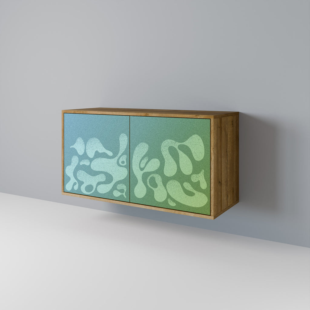 IRREGULAR BLUE 2-Door Sideboard in Oak Effect