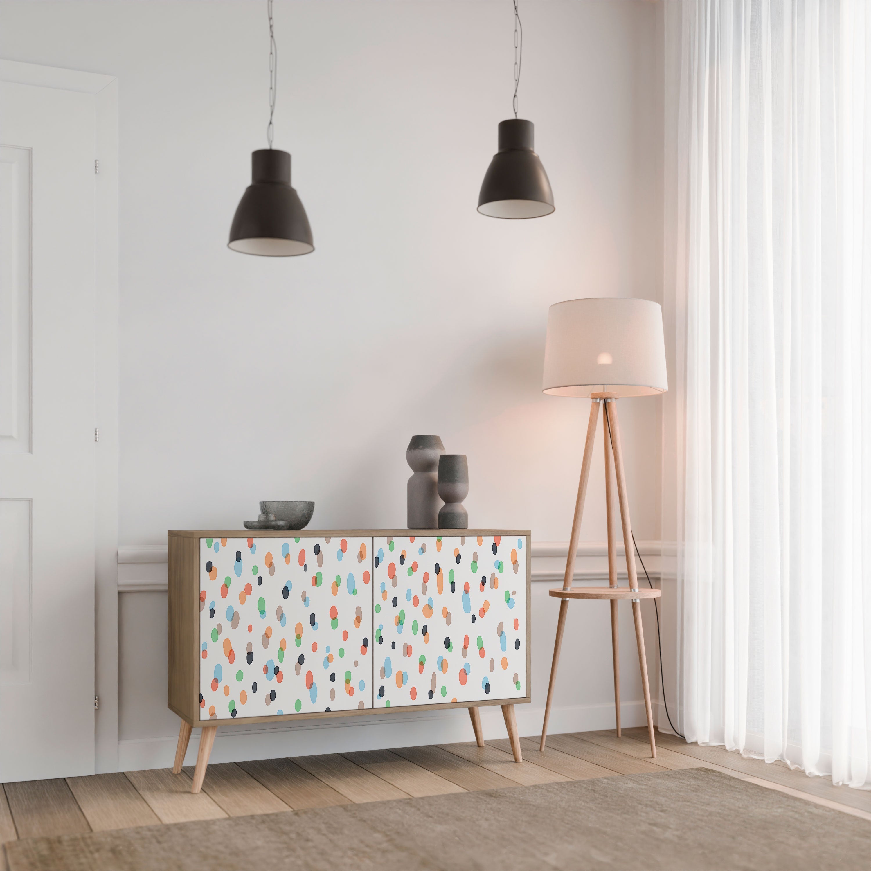 ENERGETIC SPOTS 2-Door Sideboard in Oak Effect