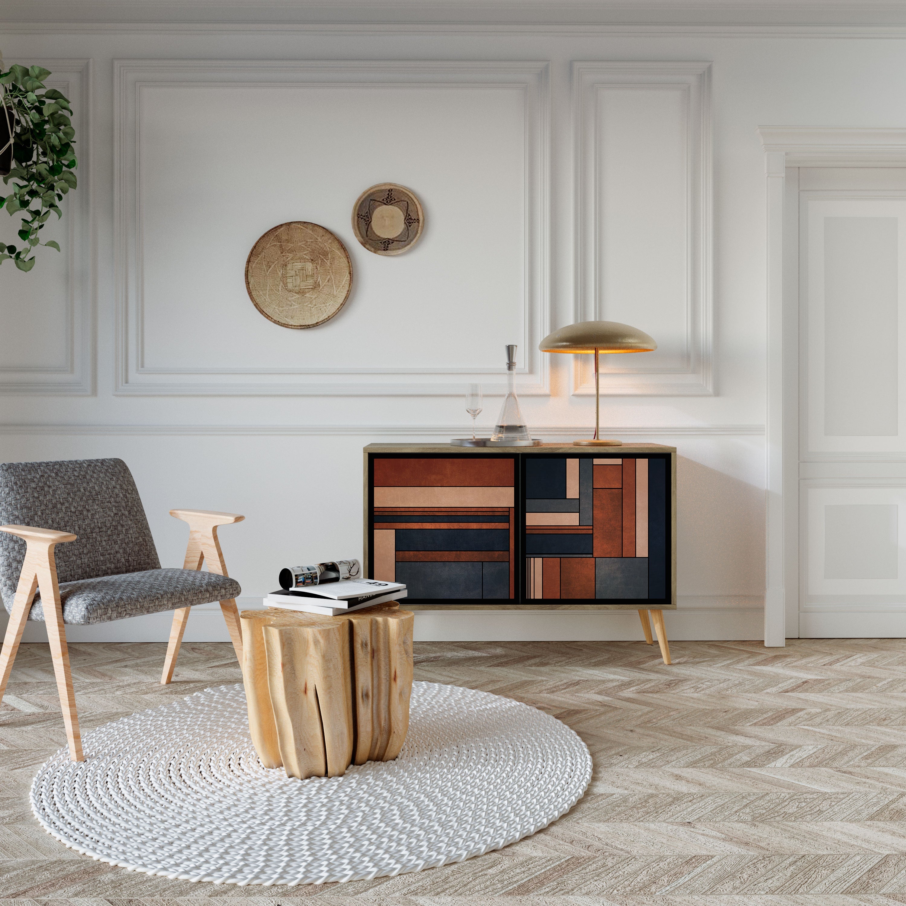 INTREPID FORMATION 2-Door Sideboard in Oak Effect