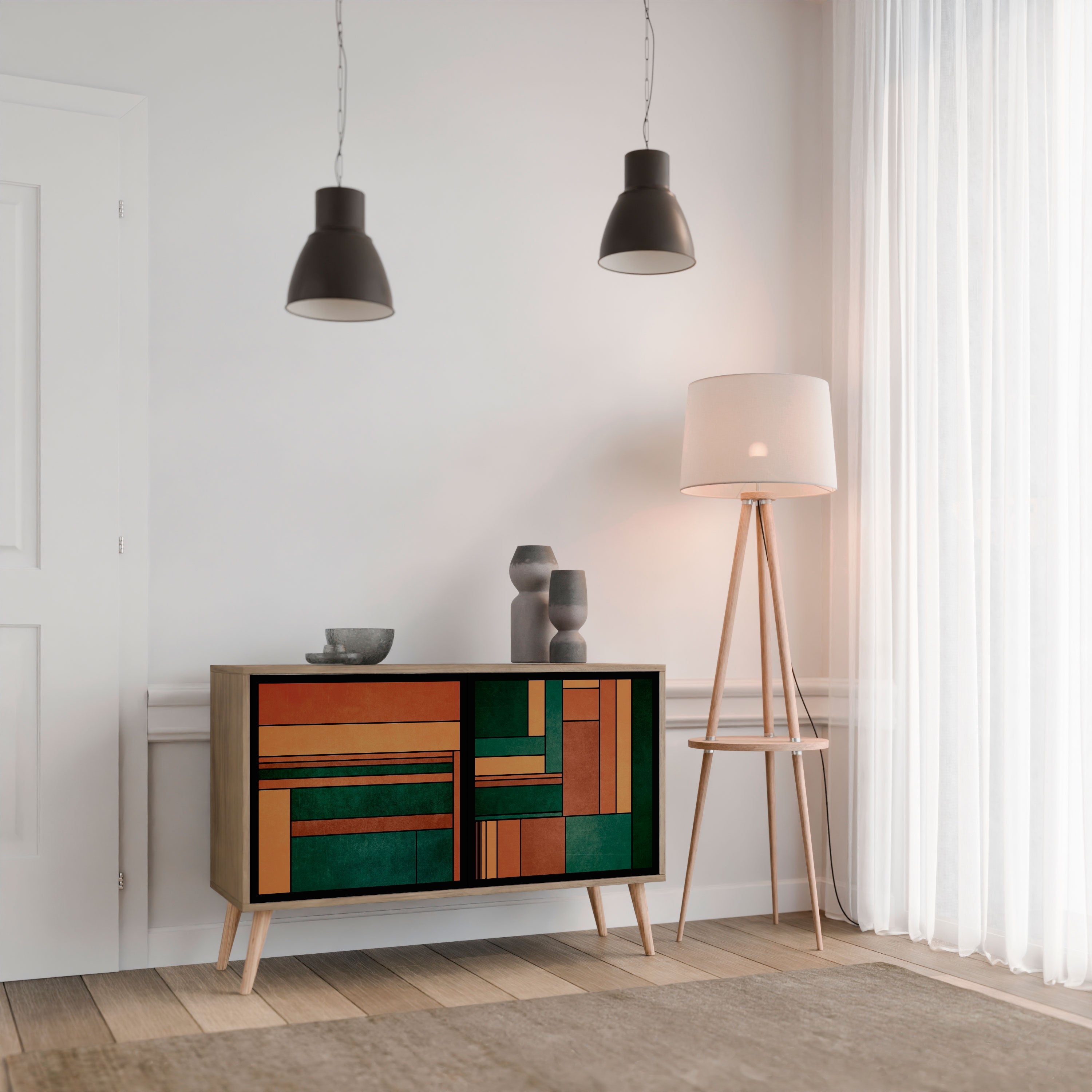 EARTHY FIGURES 2-Door Sideboard in Oak Effect