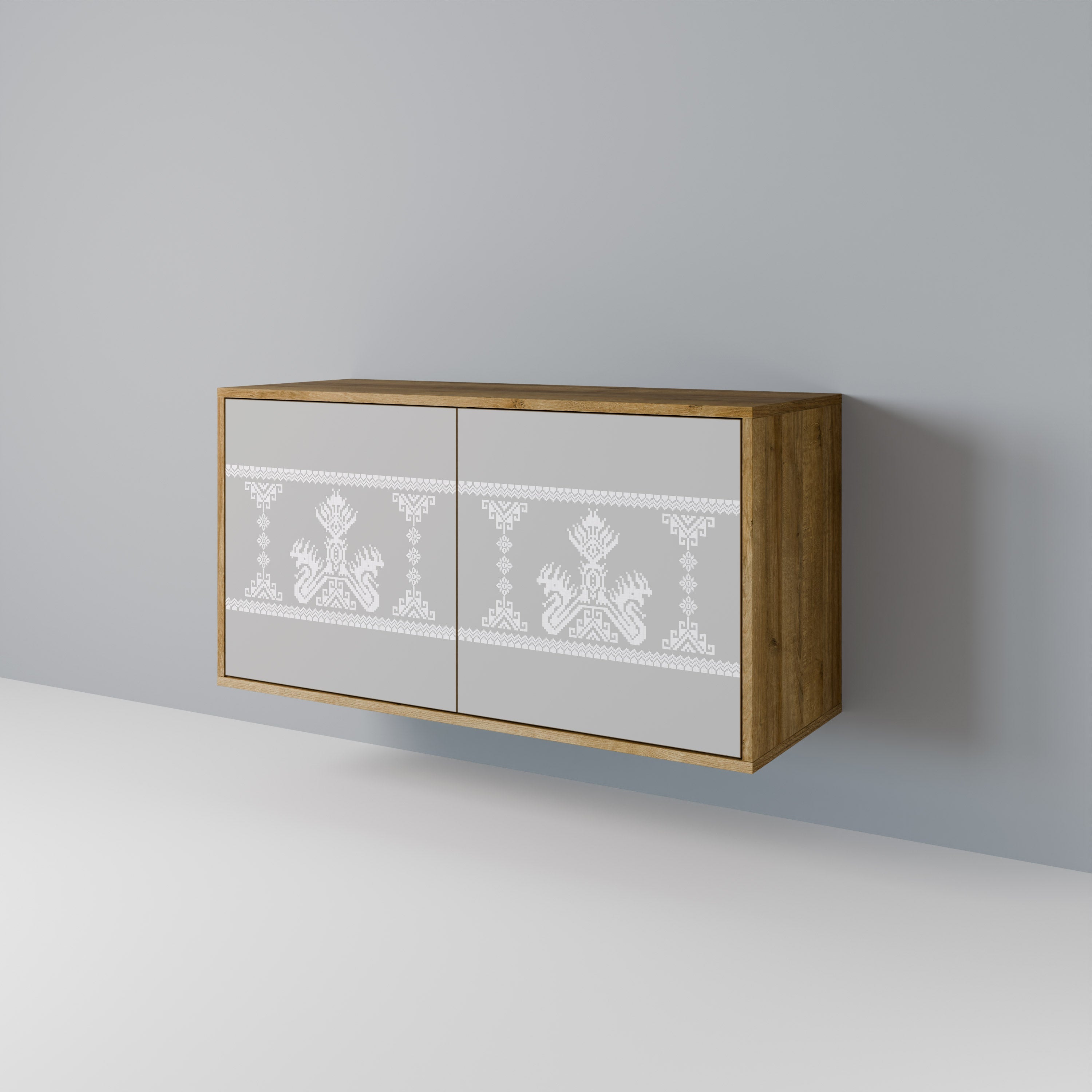THAI GRAY 2-Door Sideboard in Oak Effect