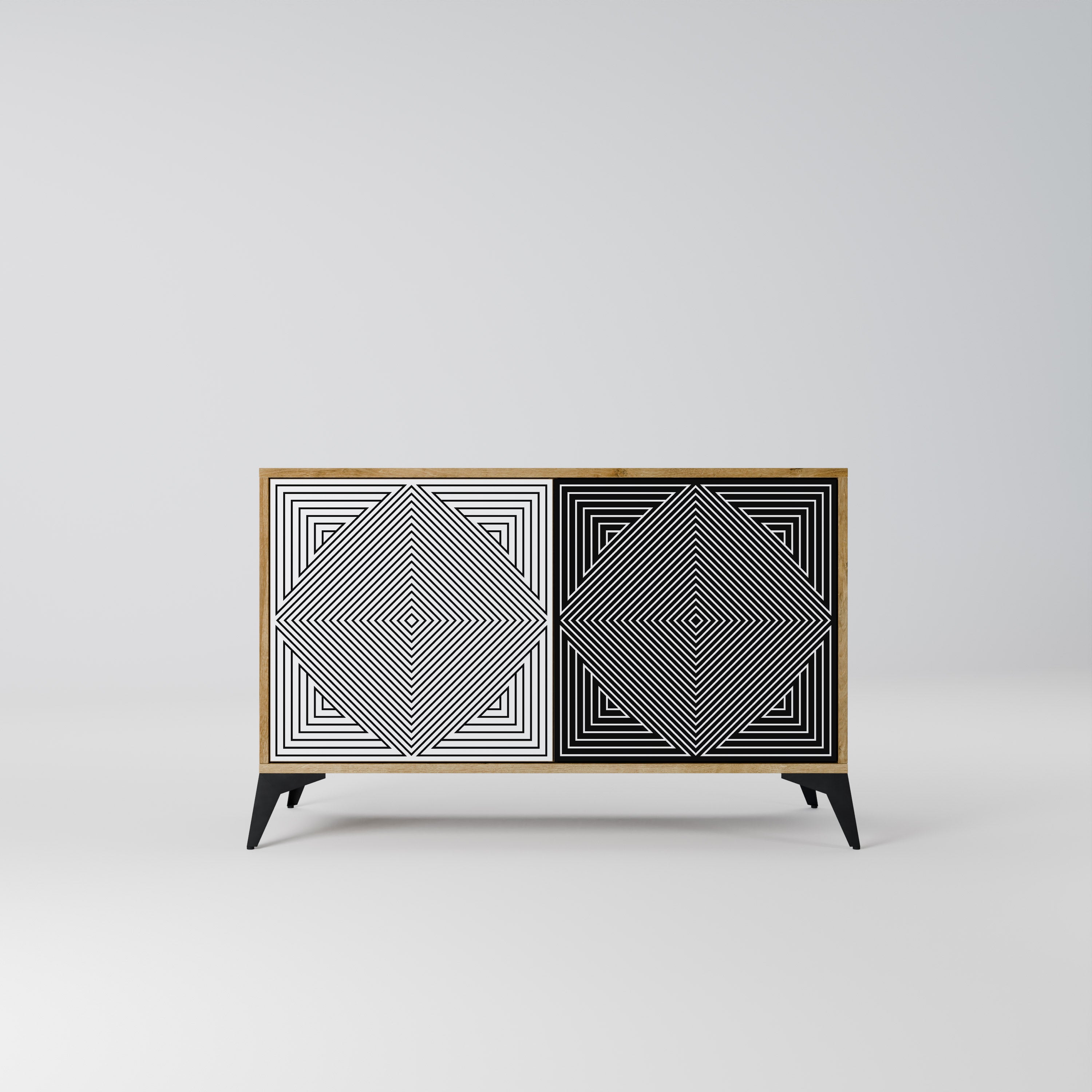 POLYGON ILLUSION 2-Door Sideboard in Oak Effect
