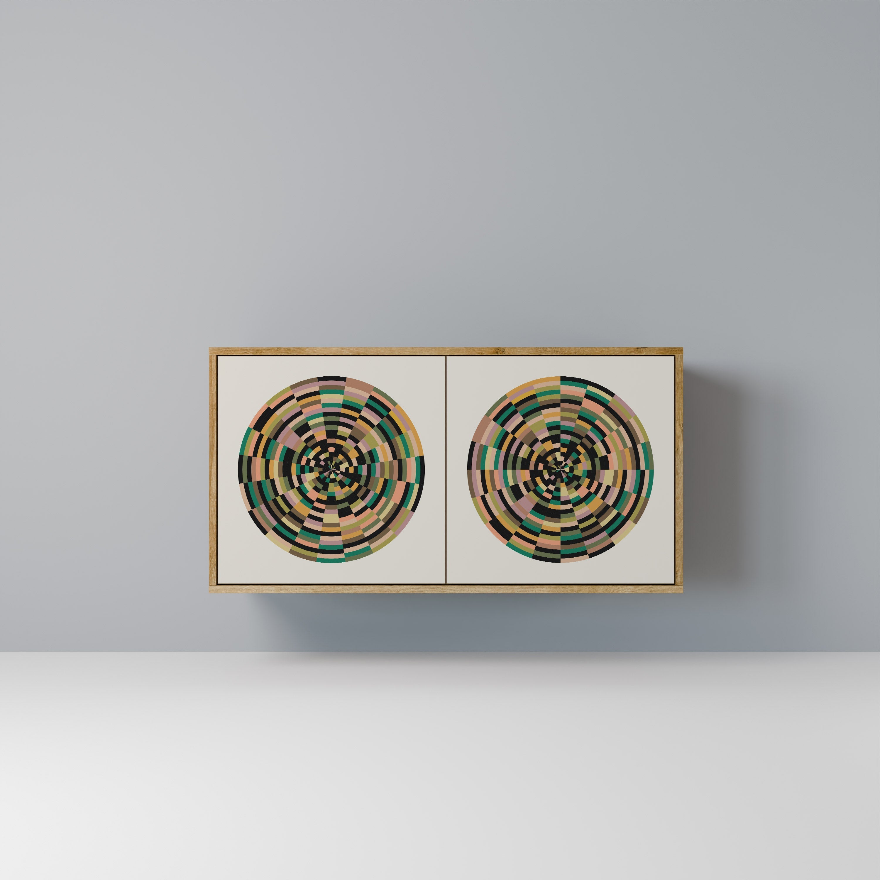 GREEN CIRCLES 2-Door Sideboard in Oak Effect
