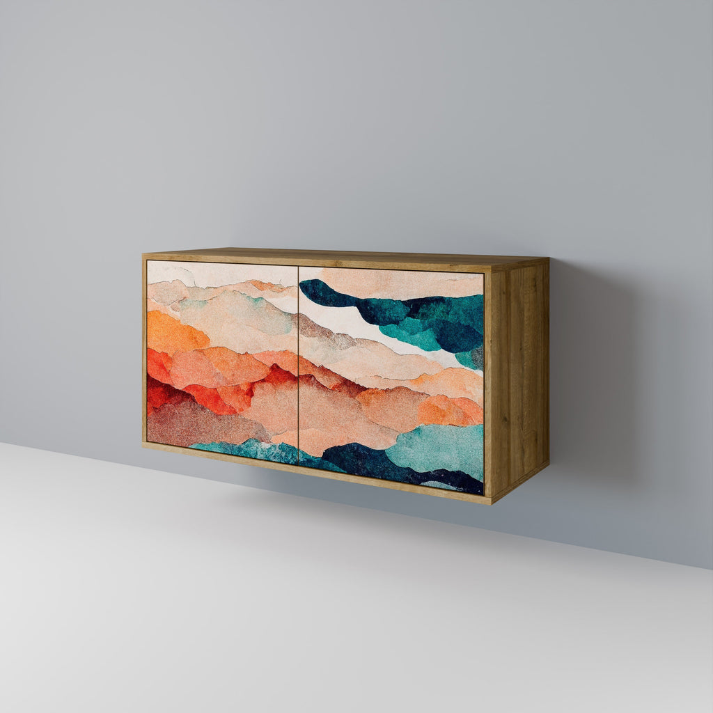 ABSTRACT LANDSCAPE Μπουφές με 2 Πόρτες σε Απόχρωση Δρυός