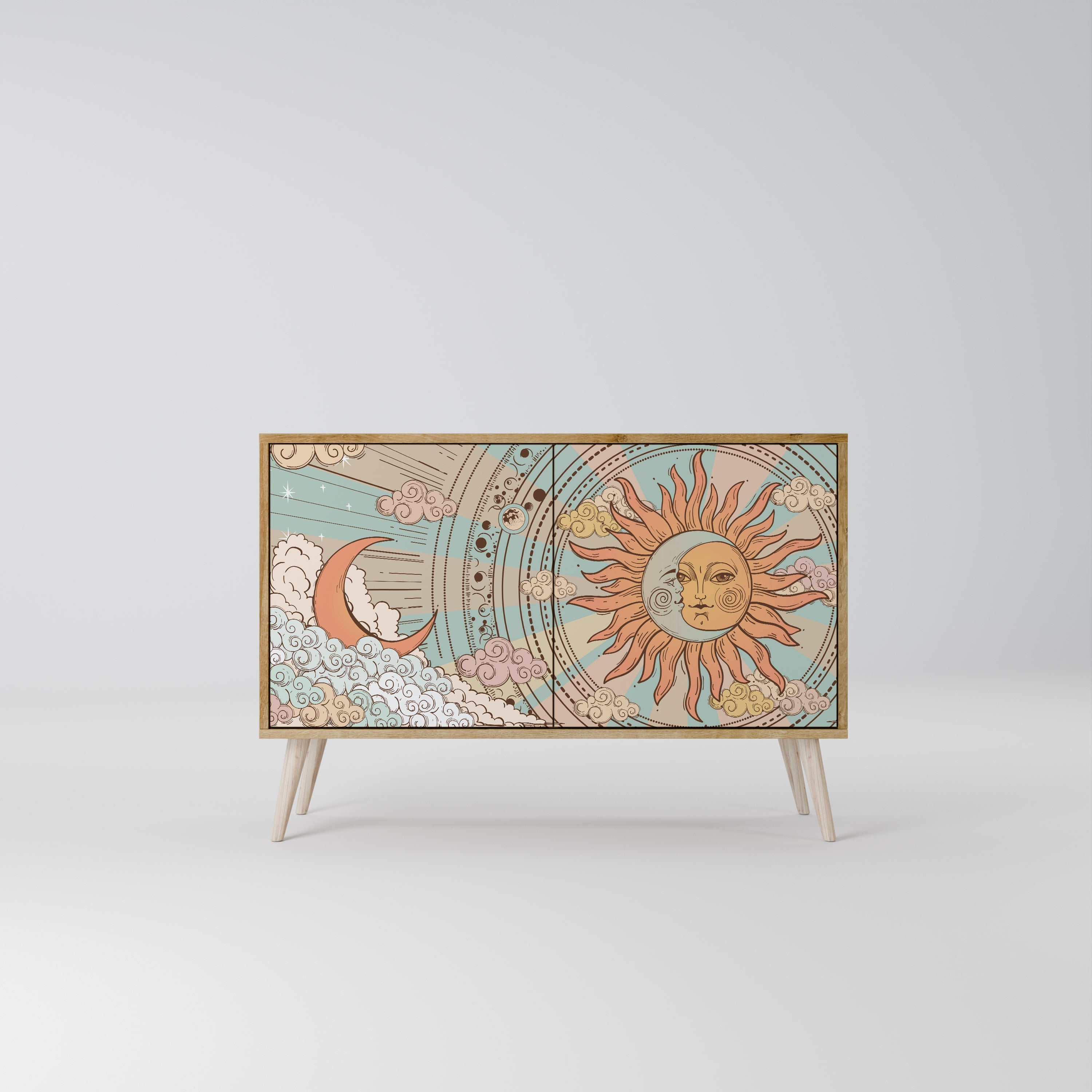 MYSTICAL STRUCTURE 2-Door Sideboard in Oak Effect