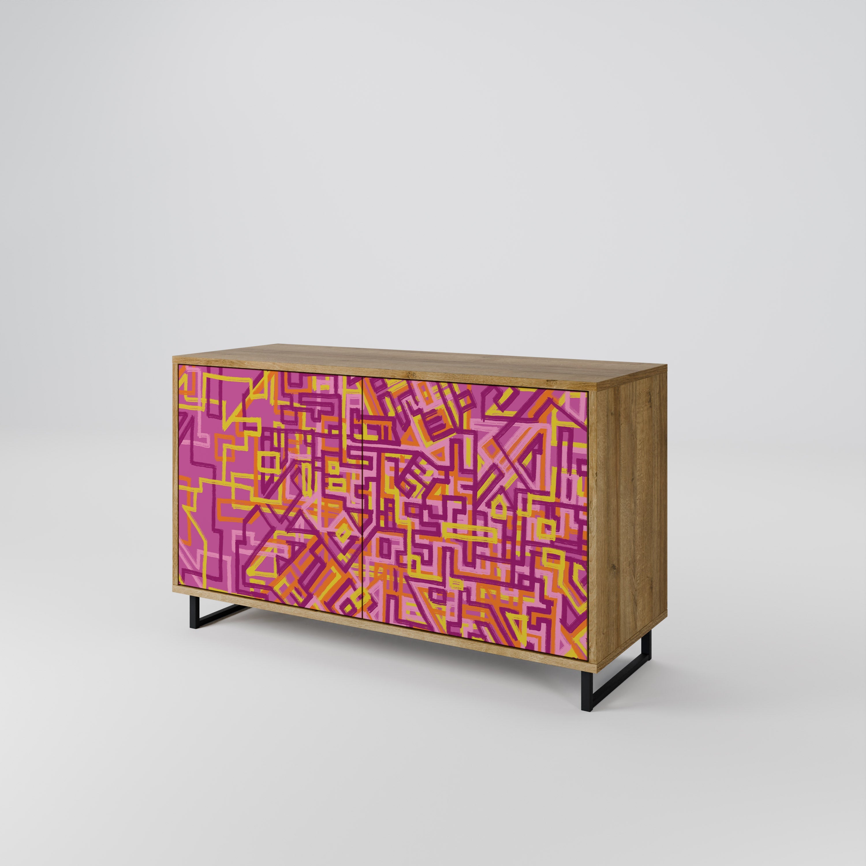 LOVELY MEMORIES 2-Door Sideboard in Oak Effect
