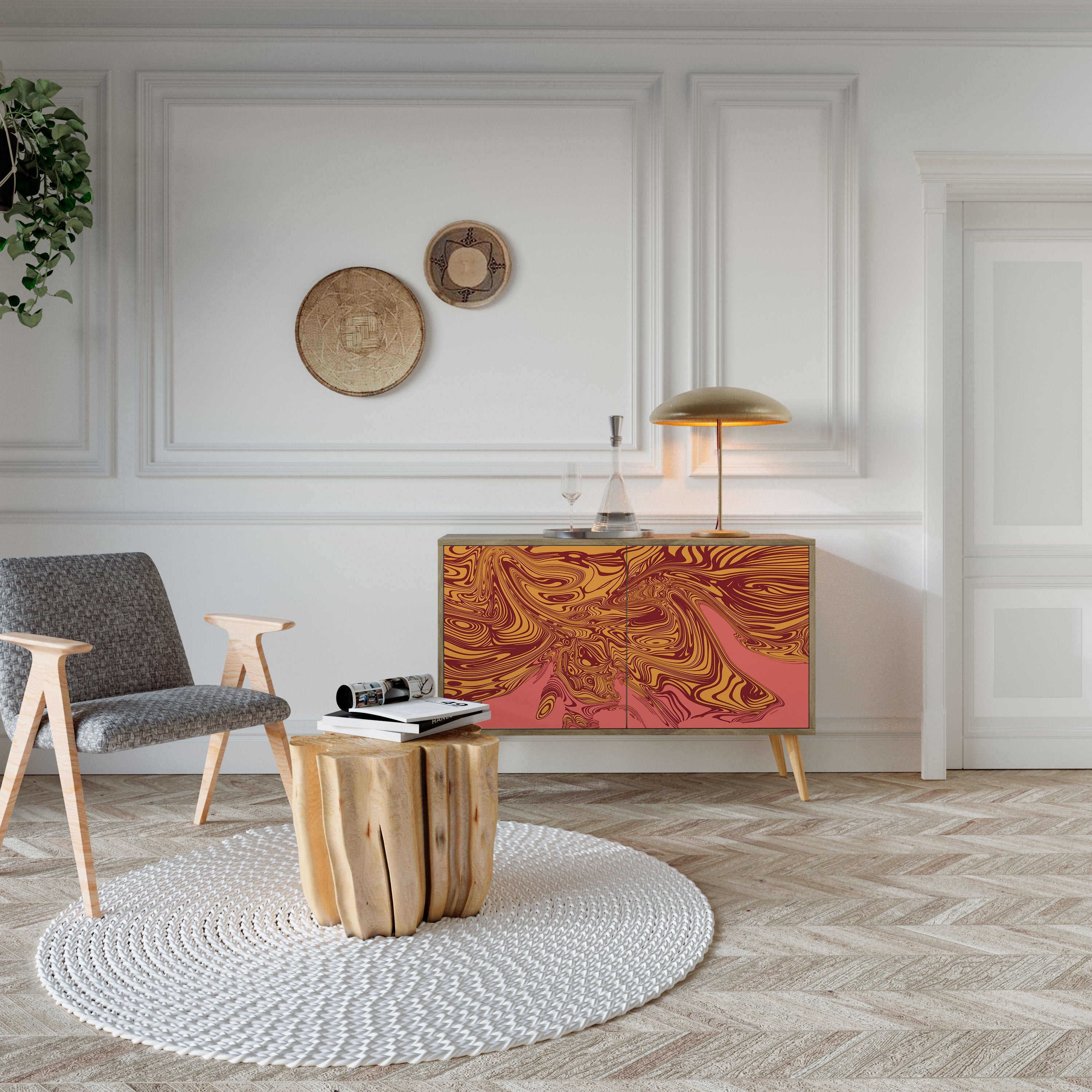 FLOATING THOUGHTS 2-Door Sideboard in Oak Effect
