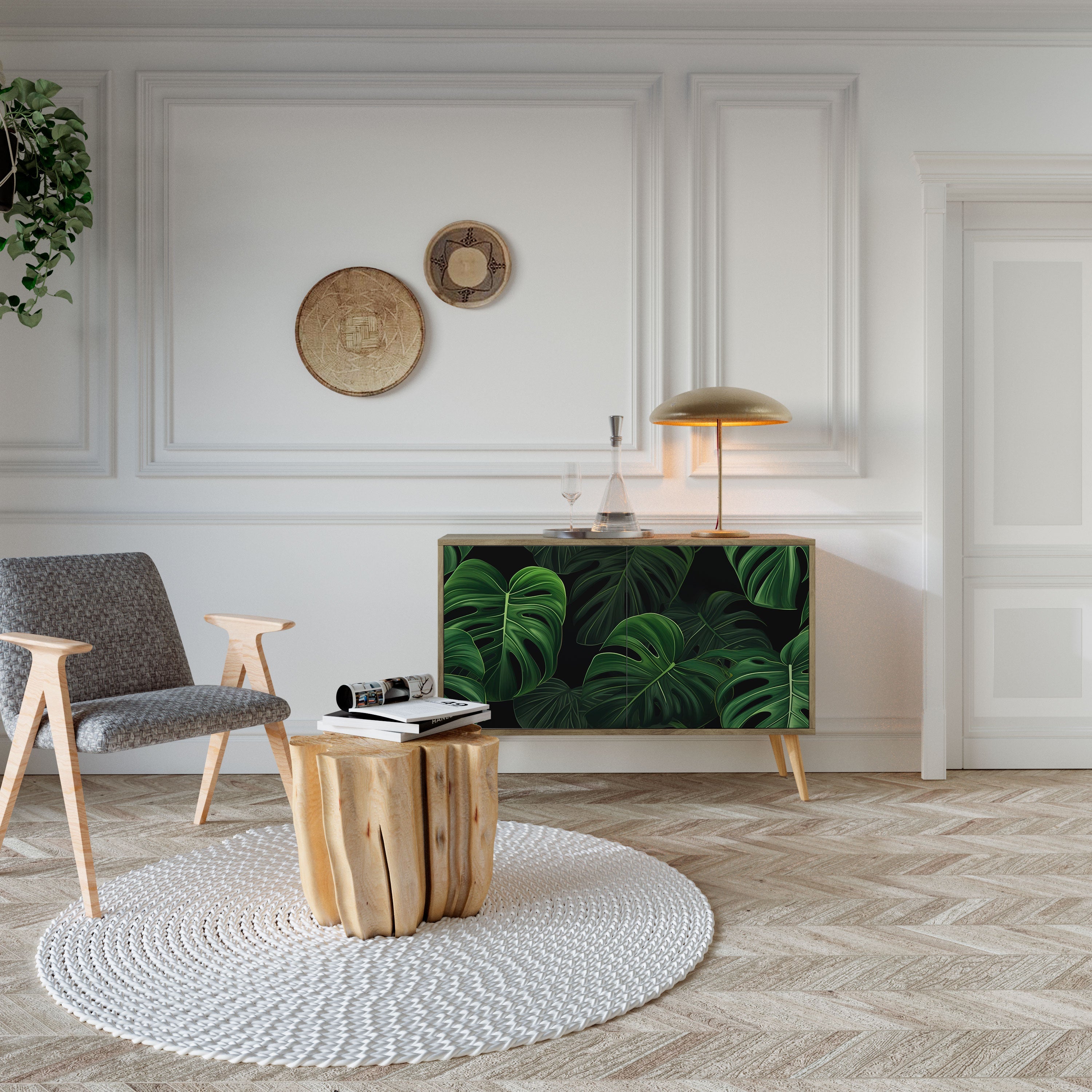 INFINITE MONSTERA 2-Door Sideboard in Oak Effect