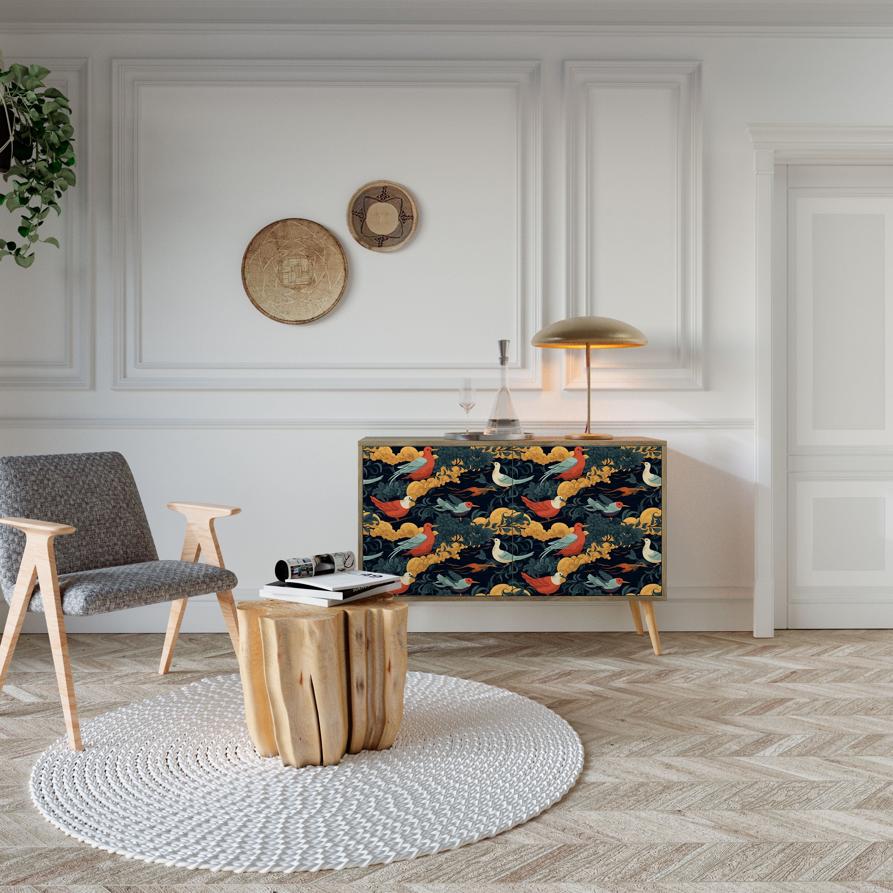 FOWLY DAZE 2-Door Sideboard in Oak Effect