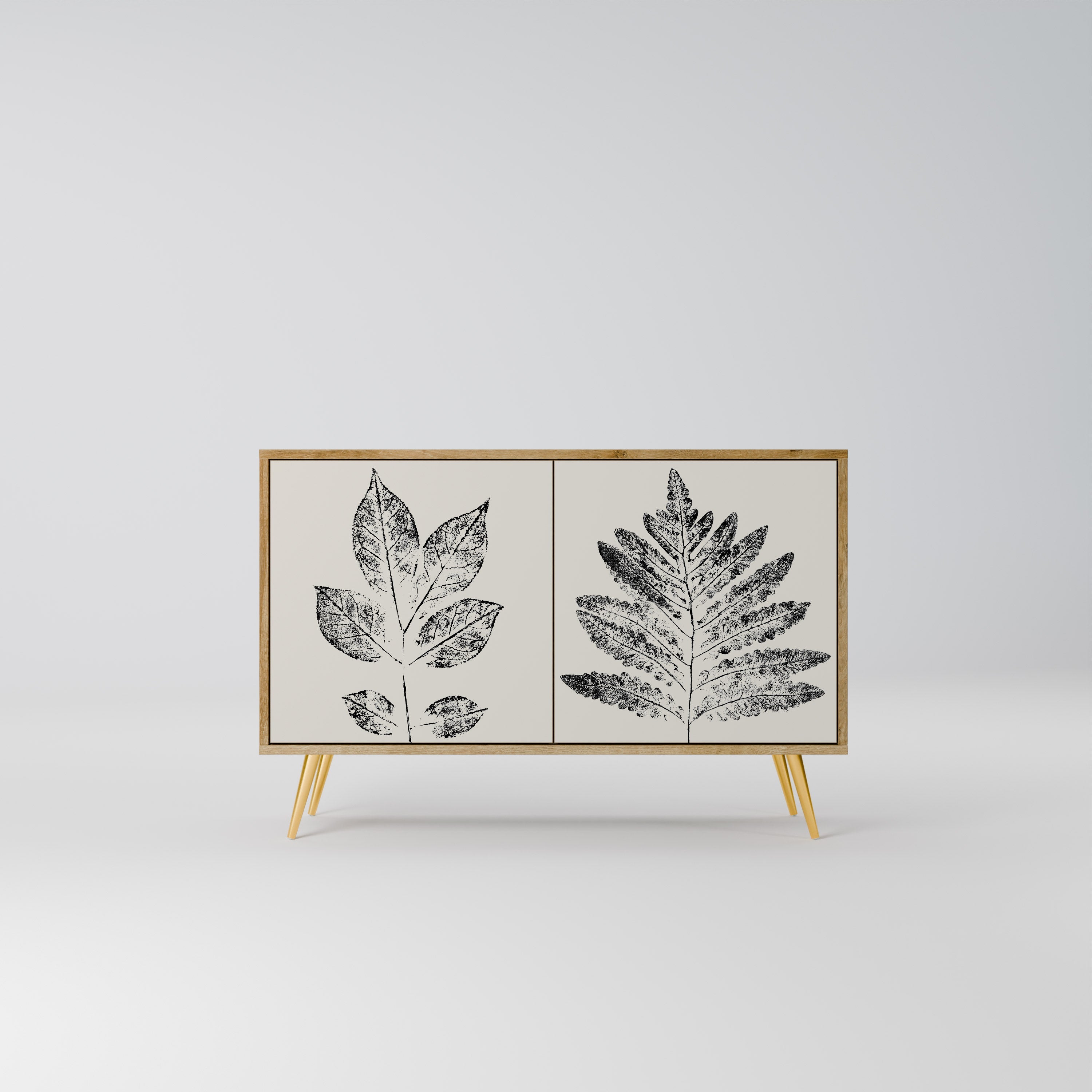LEAFY STAMPS 2-Door Sideboard in Oak Effect