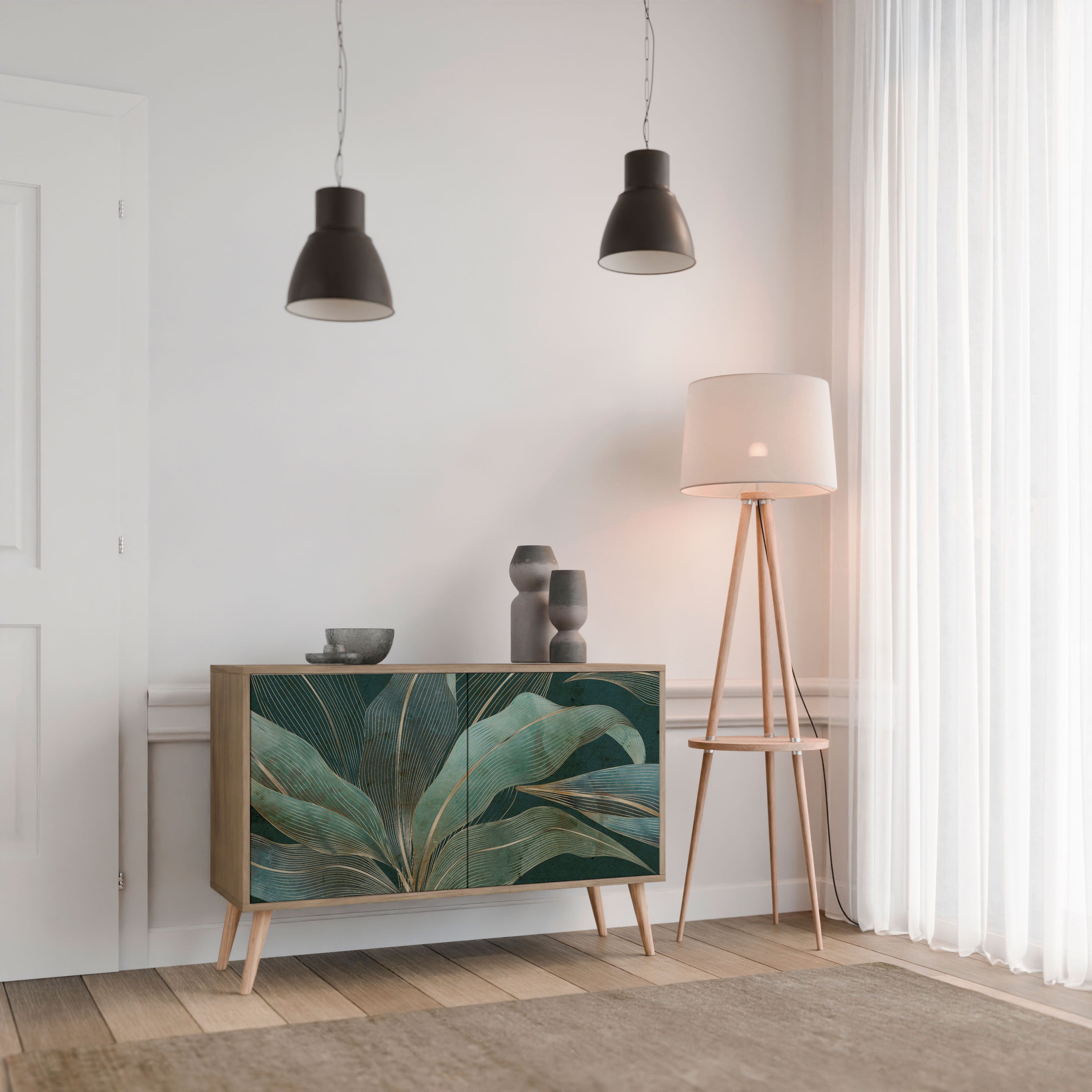 ROYAL GREEN 2-Door Sideboard in Oak Effect