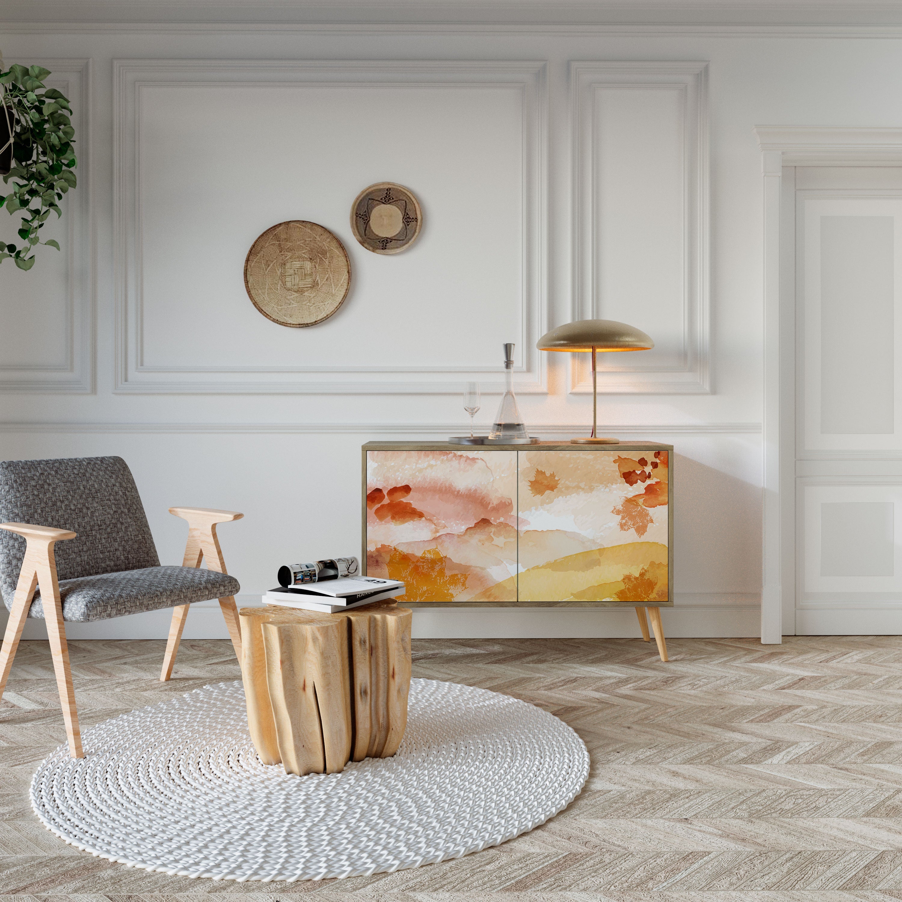 TRACES OF AUTUMN 2-Door Sideboard in Oak Effect