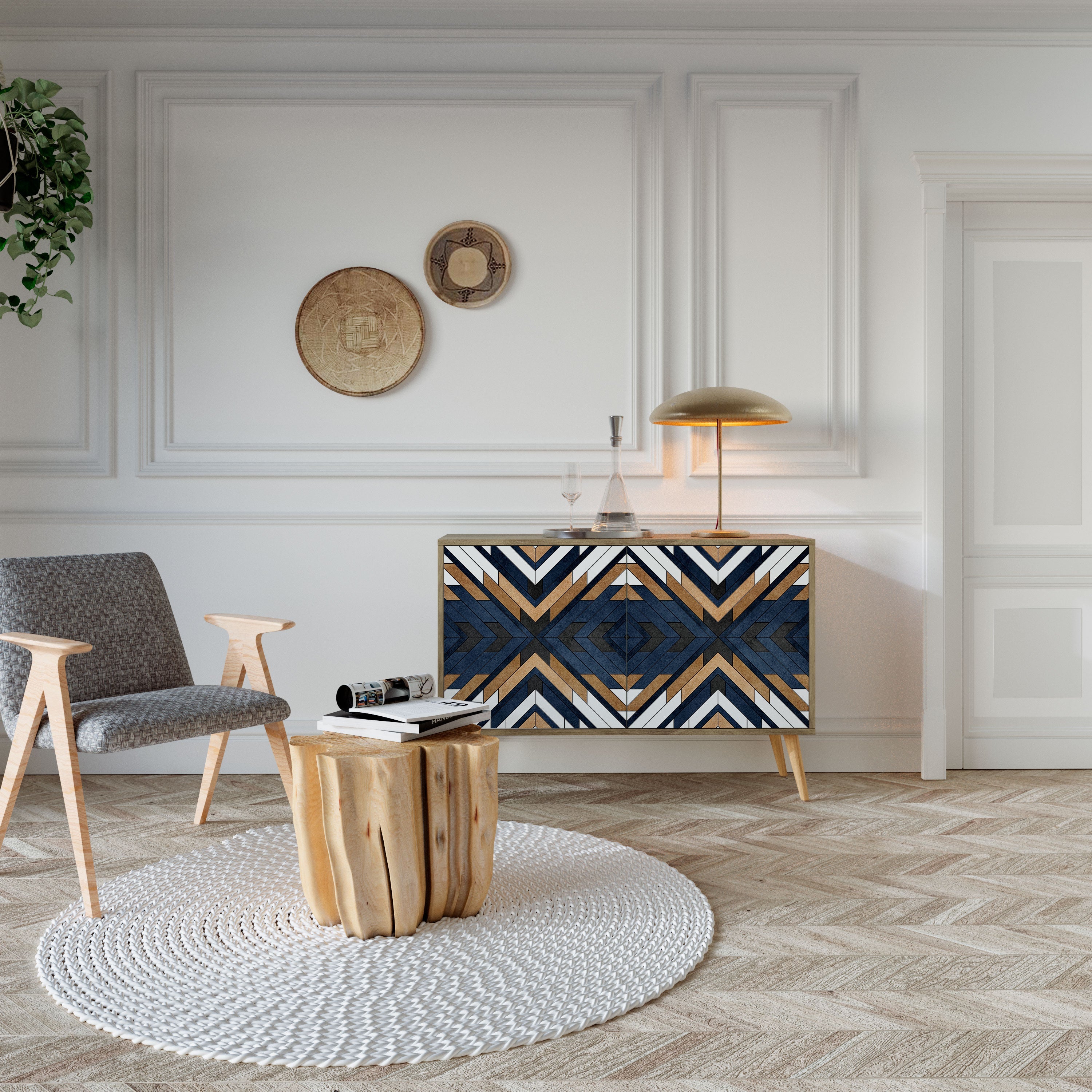 Μπουφές ARTFUL GEOMETRIA με 2 πόρτες σε χρώμα δρυός