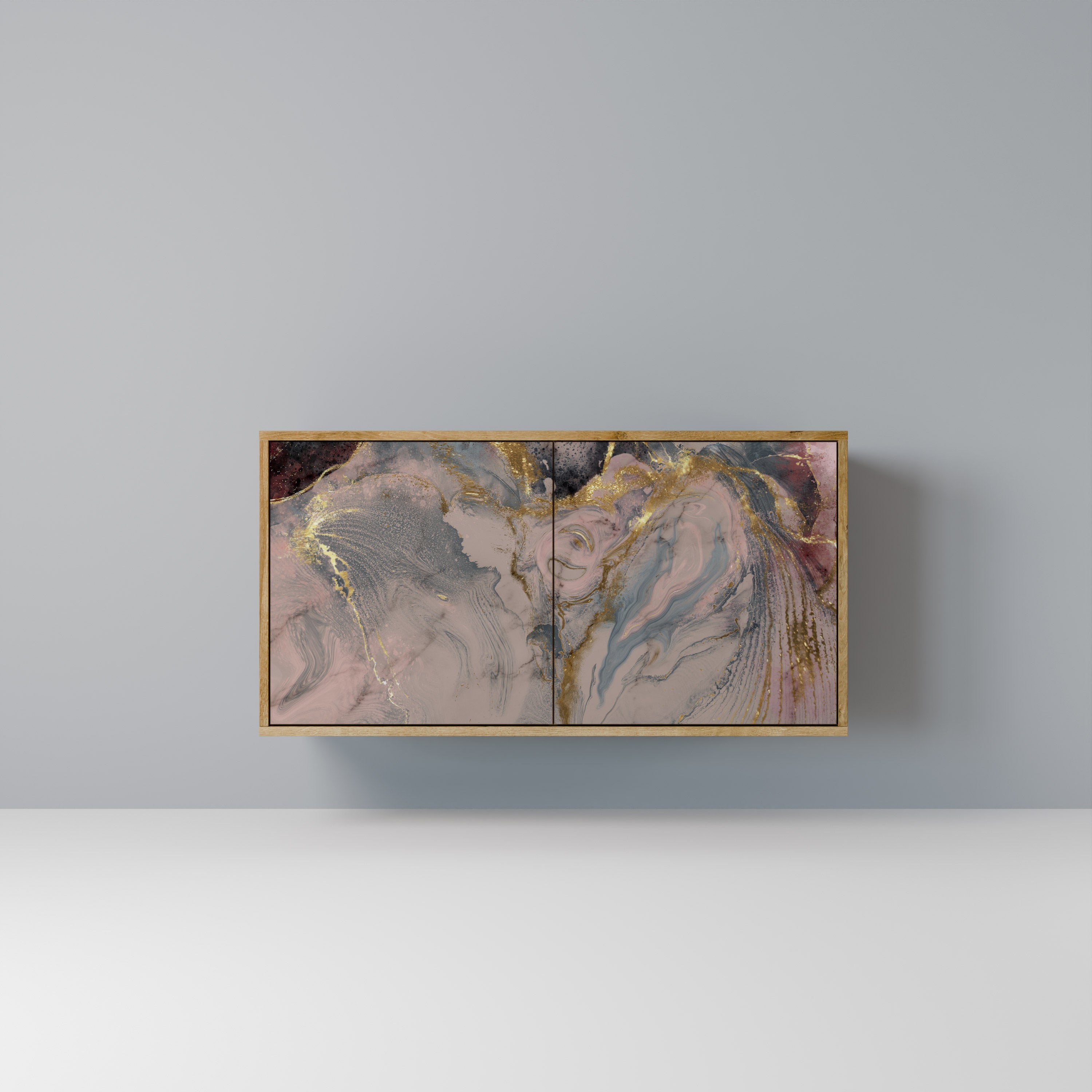 Μπουφές 2 θυρών GILDED SWIRLS σε όψη δρυός