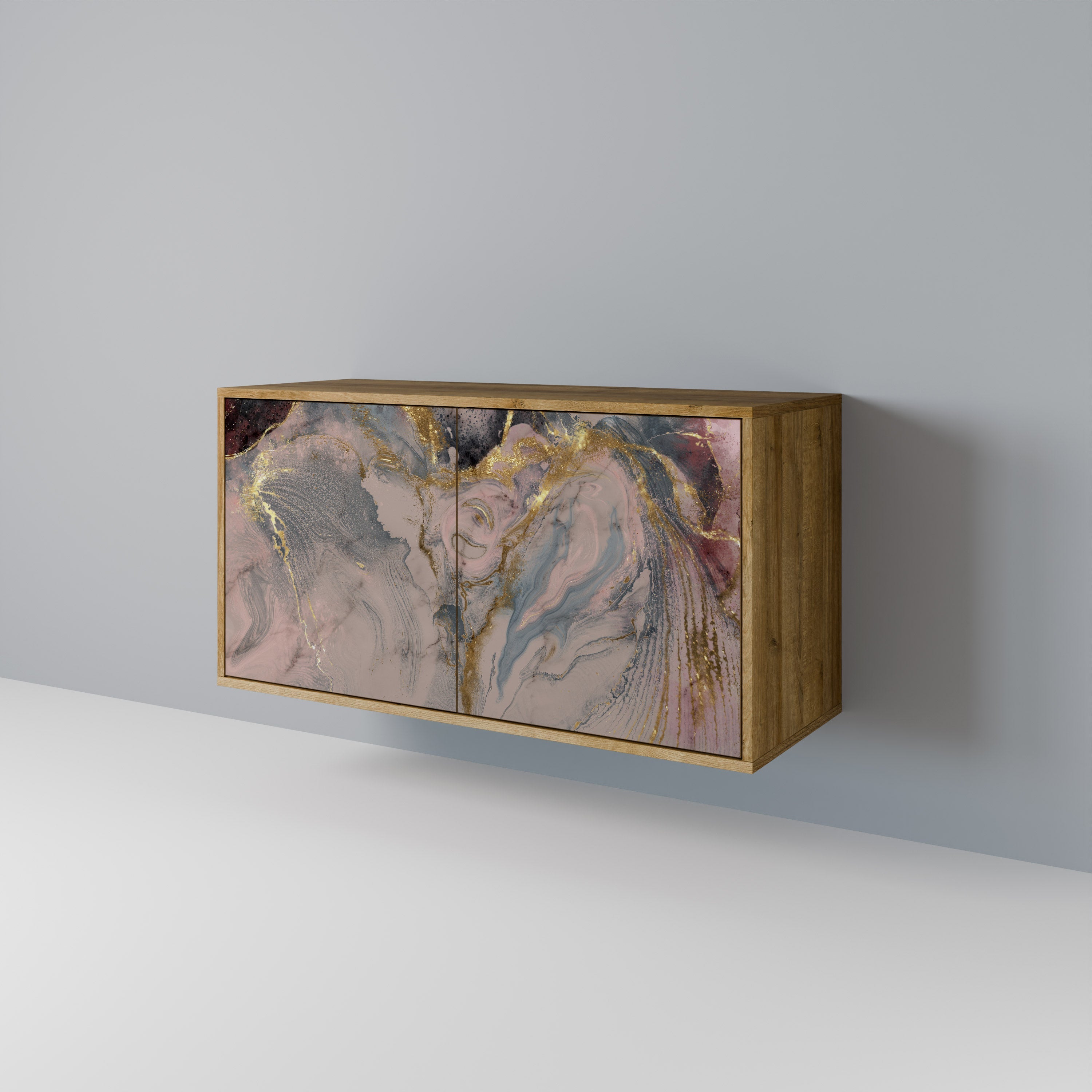 Μπουφές 2 θυρών GILDED SWIRLS σε όψη δρυός
