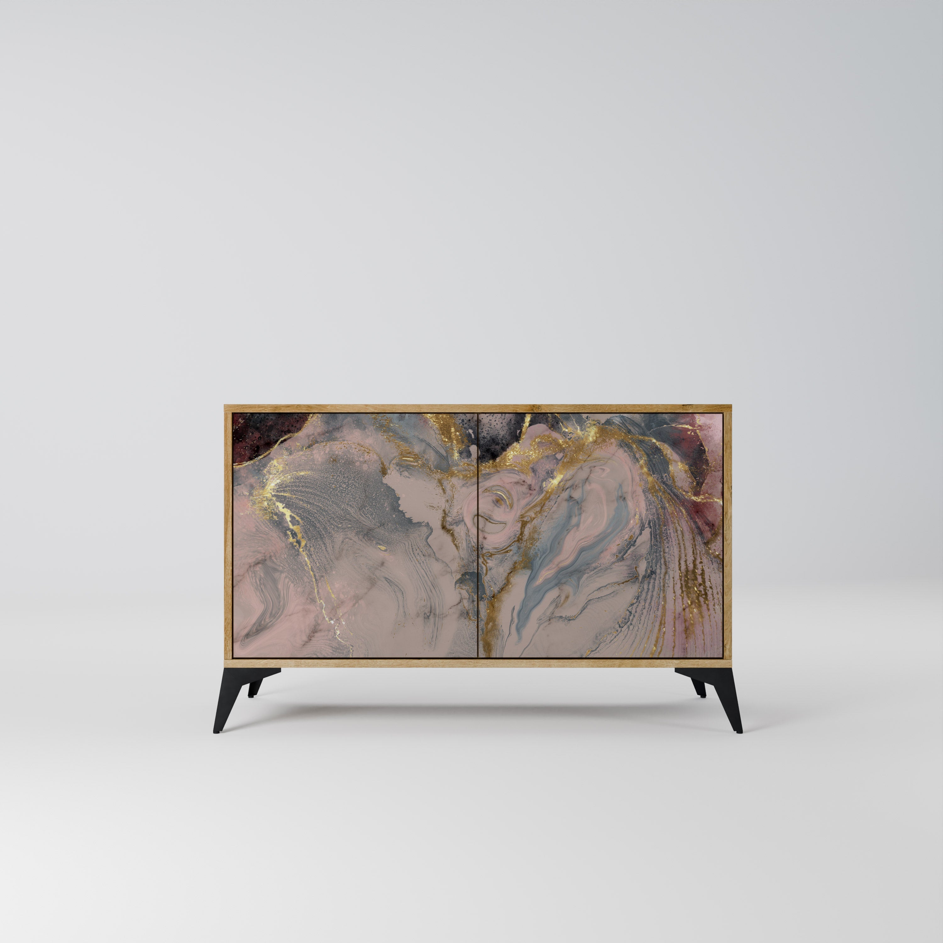 Μπουφές 2 θυρών GILDED SWIRLS σε όψη δρυός