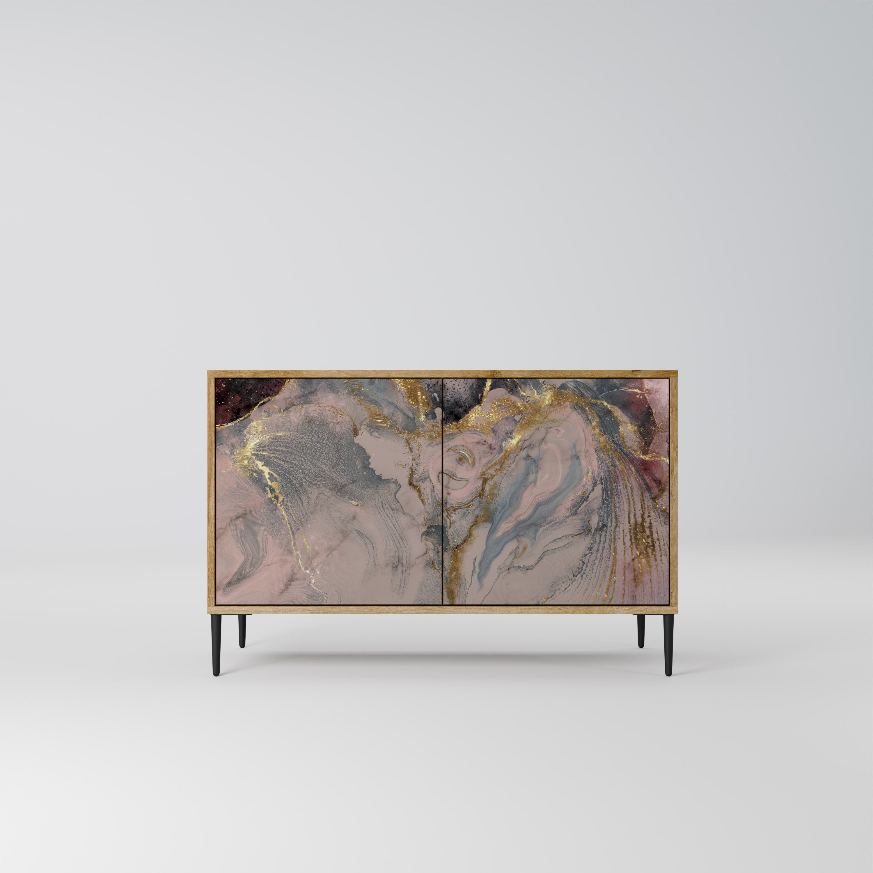 Μπουφές 2 θυρών GILDED SWIRLS σε όψη δρυός