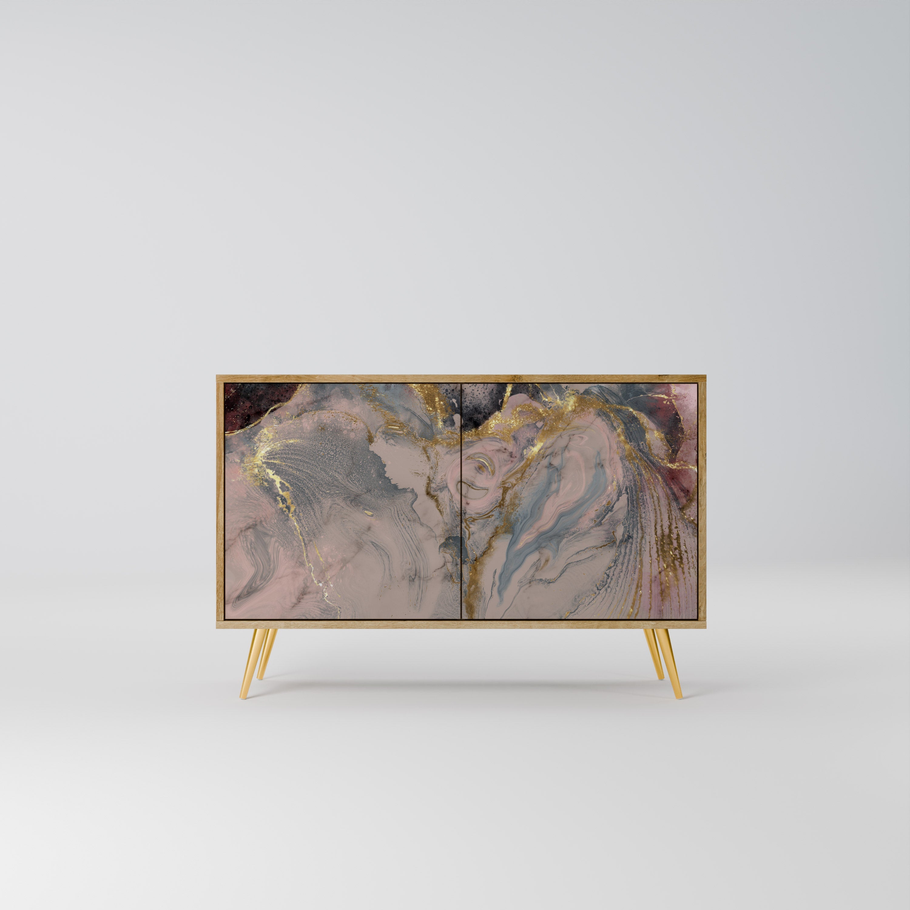 Μπουφές 2 θυρών GILDED SWIRLS σε όψη δρυός