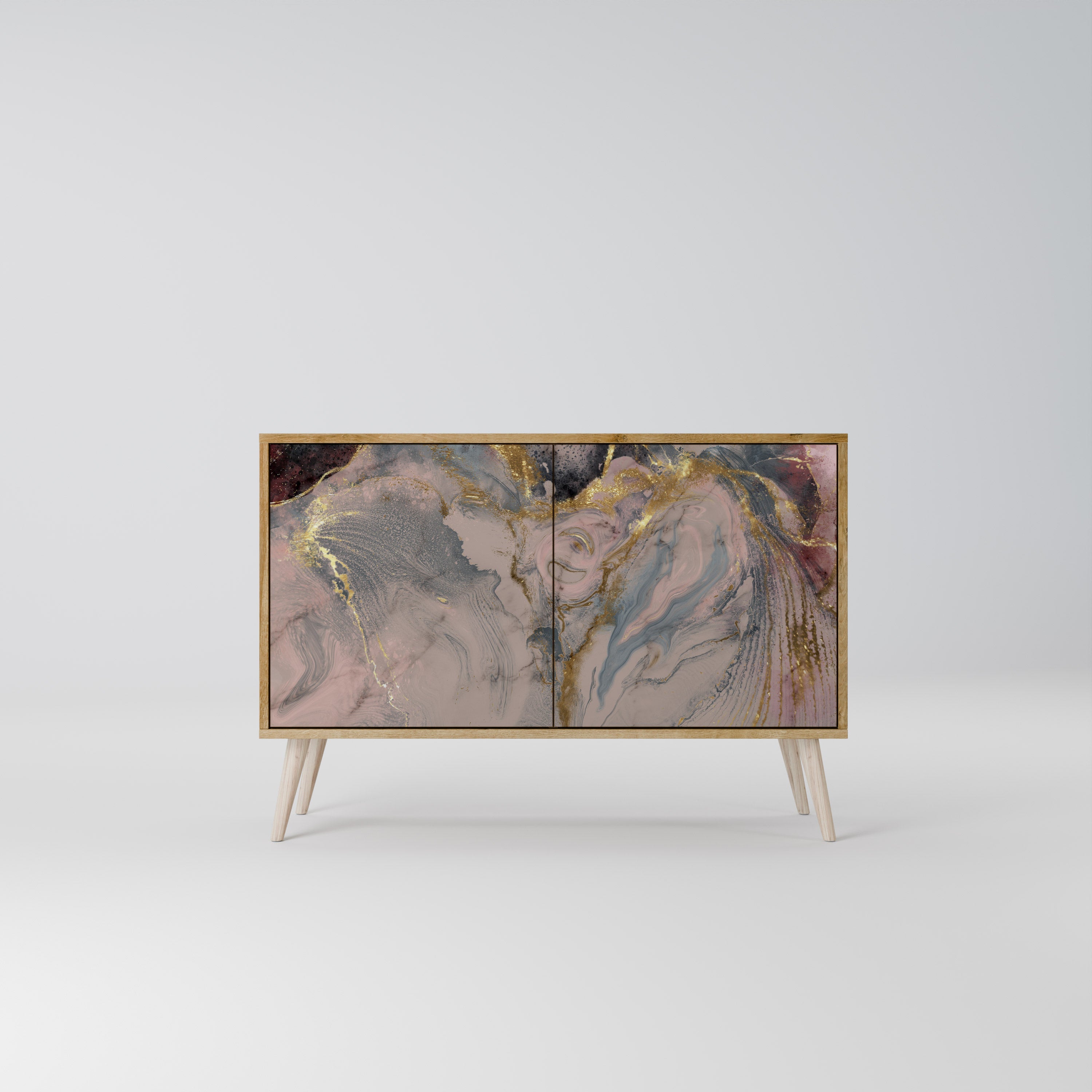 Μπουφές 2 θυρών GILDED SWIRLS σε όψη δρυός