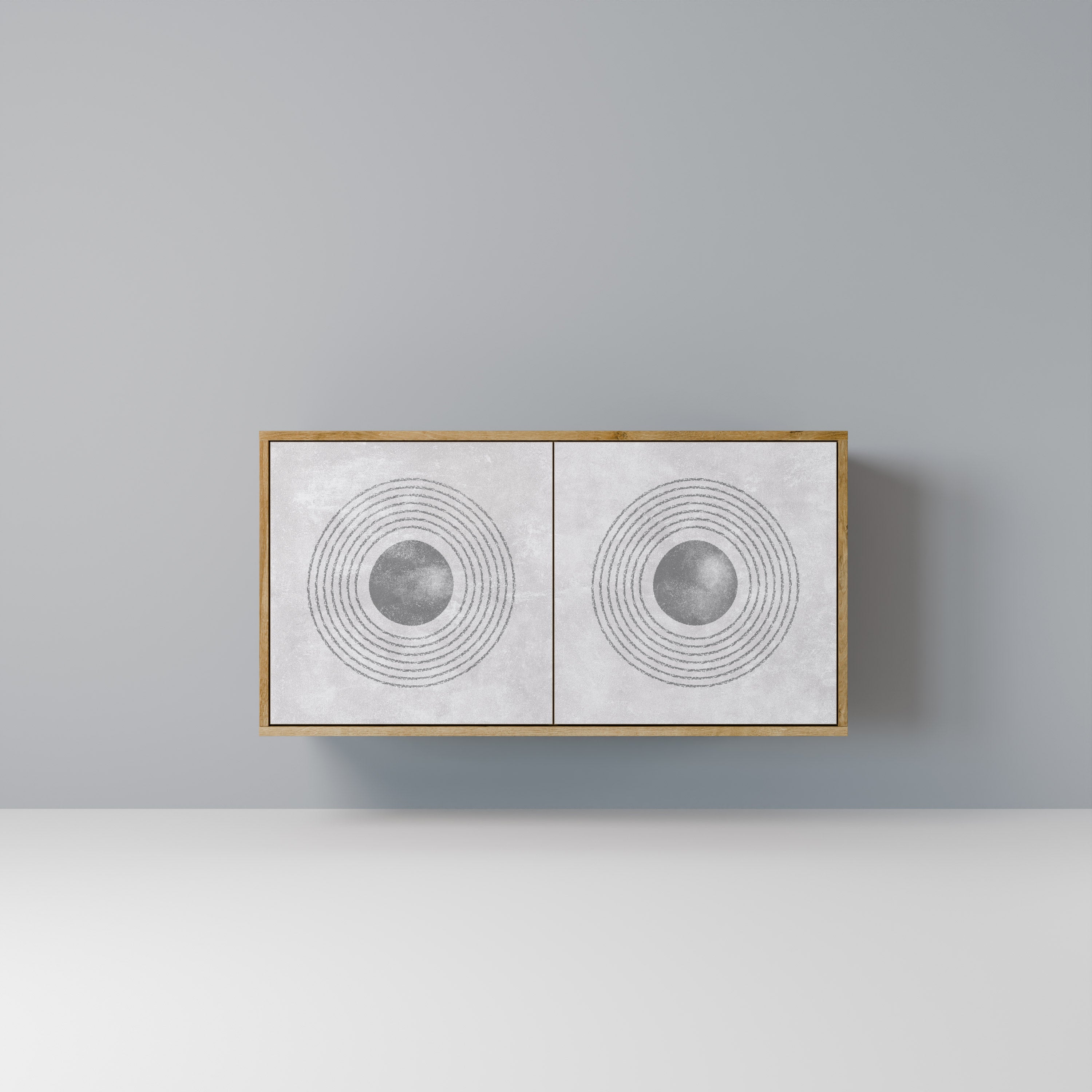 Μπουφές SOLID CIRCLES με 2 πόρτες σε απόχρωση δρυός