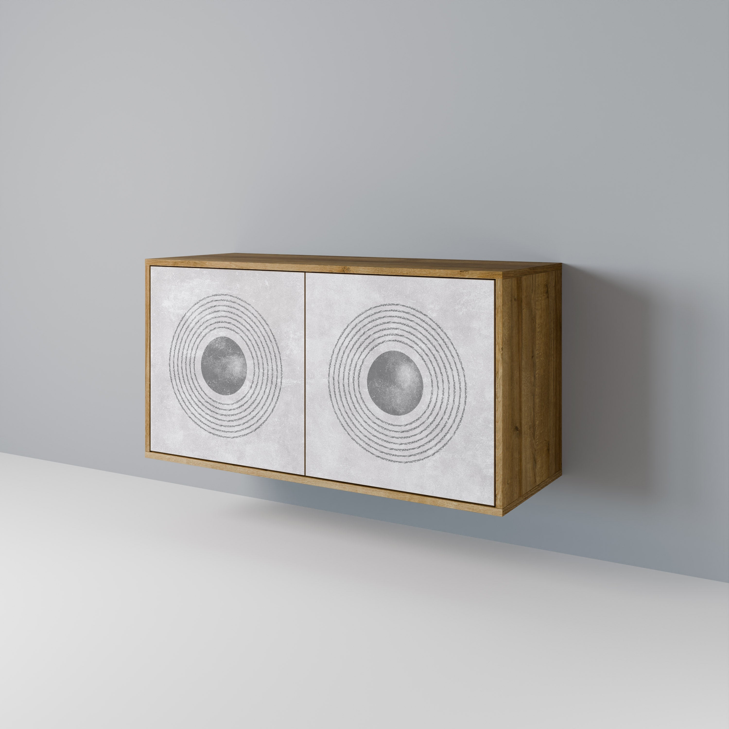 Μπουφές SOLID CIRCLES με 2 πόρτες σε απόχρωση δρυός