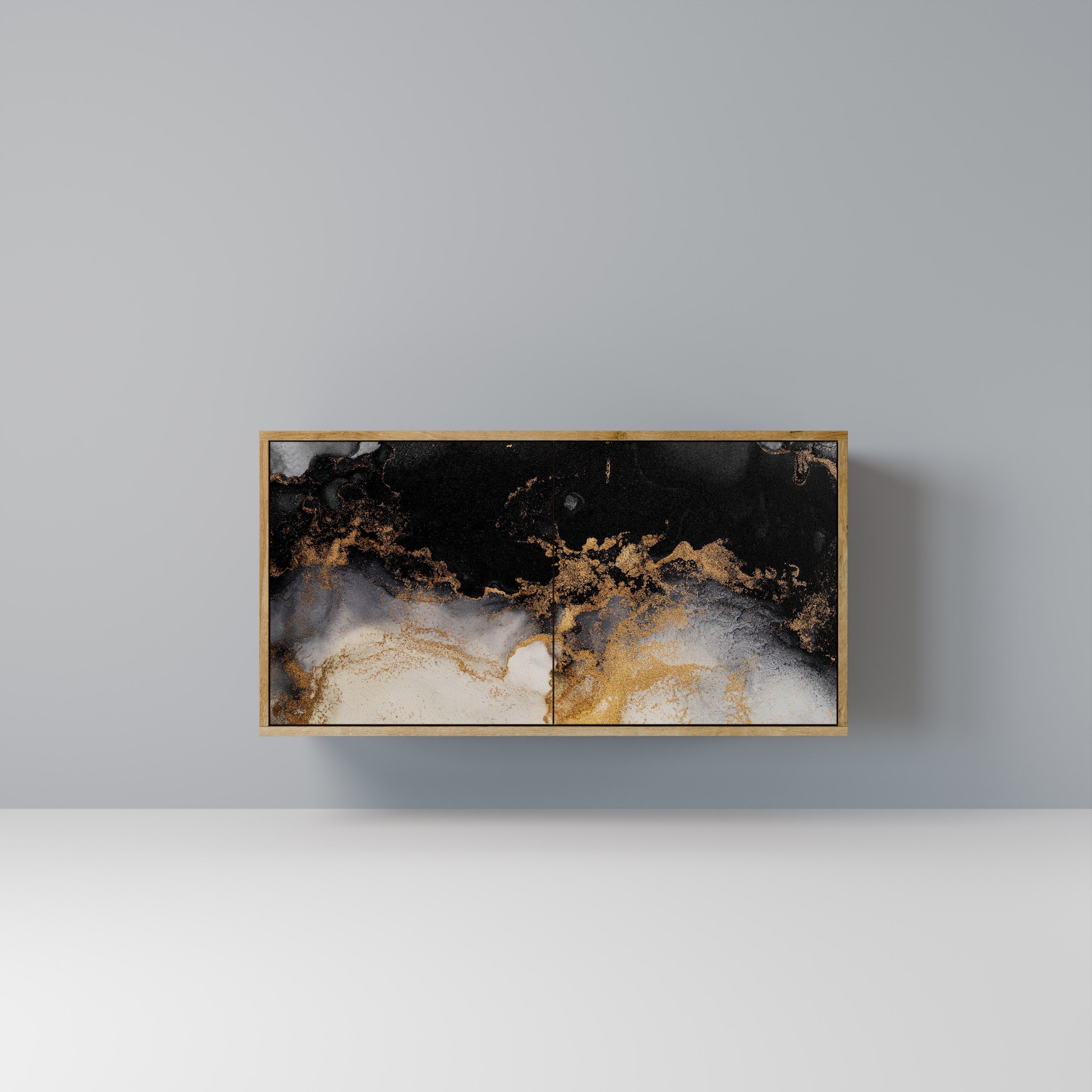 Μπουφές MARBLE OF TOMMORROW με 2 πόρτες σε όψη δρυός