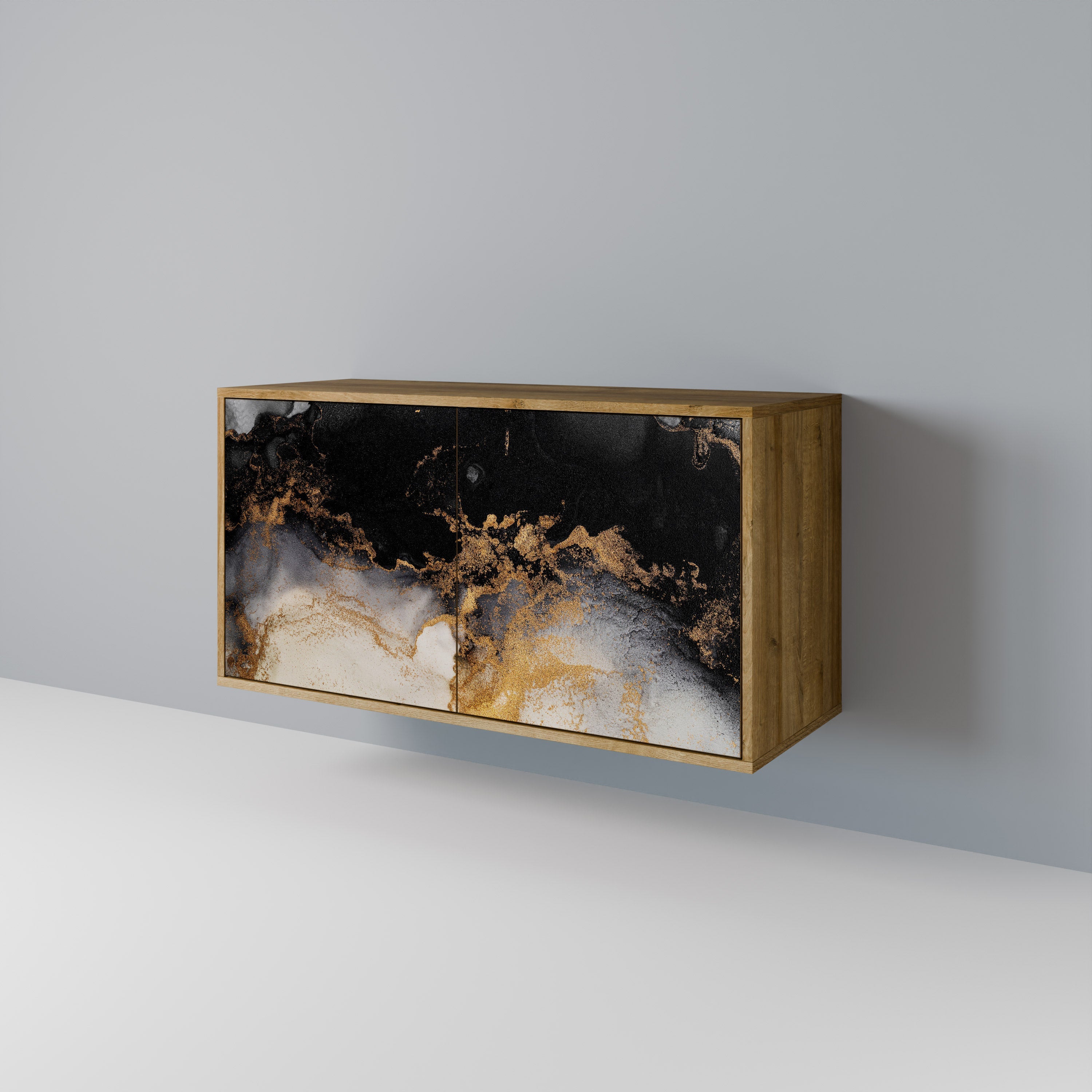 Μπουφές MARBLE OF TOMMORROW με 2 πόρτες σε όψη δρυός