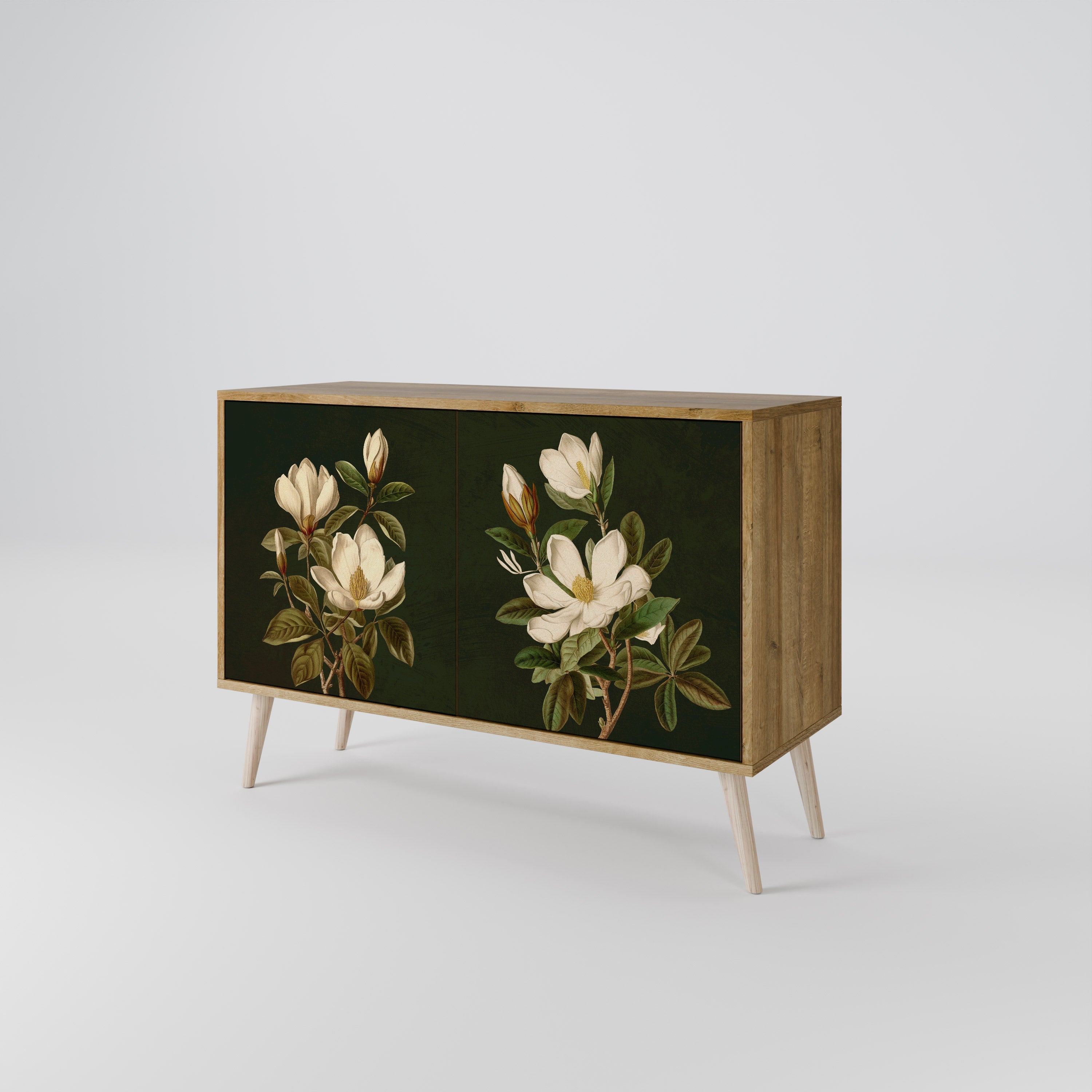 Μπουφές FLORAL NOIR με 2 πόρτες σε εφέ δρυός
