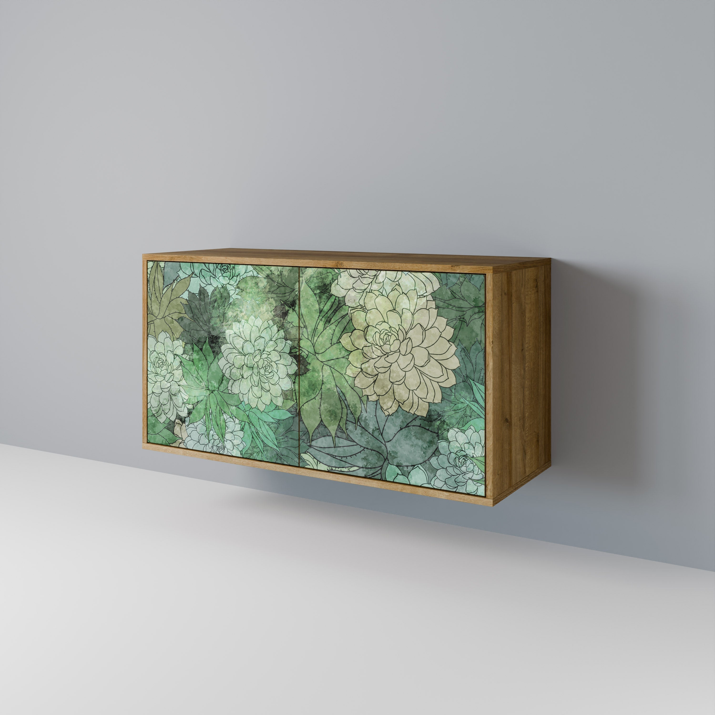 Μπουφές SUCCULENT CLUSTER με 2 πόρτες σε όψη δρυός