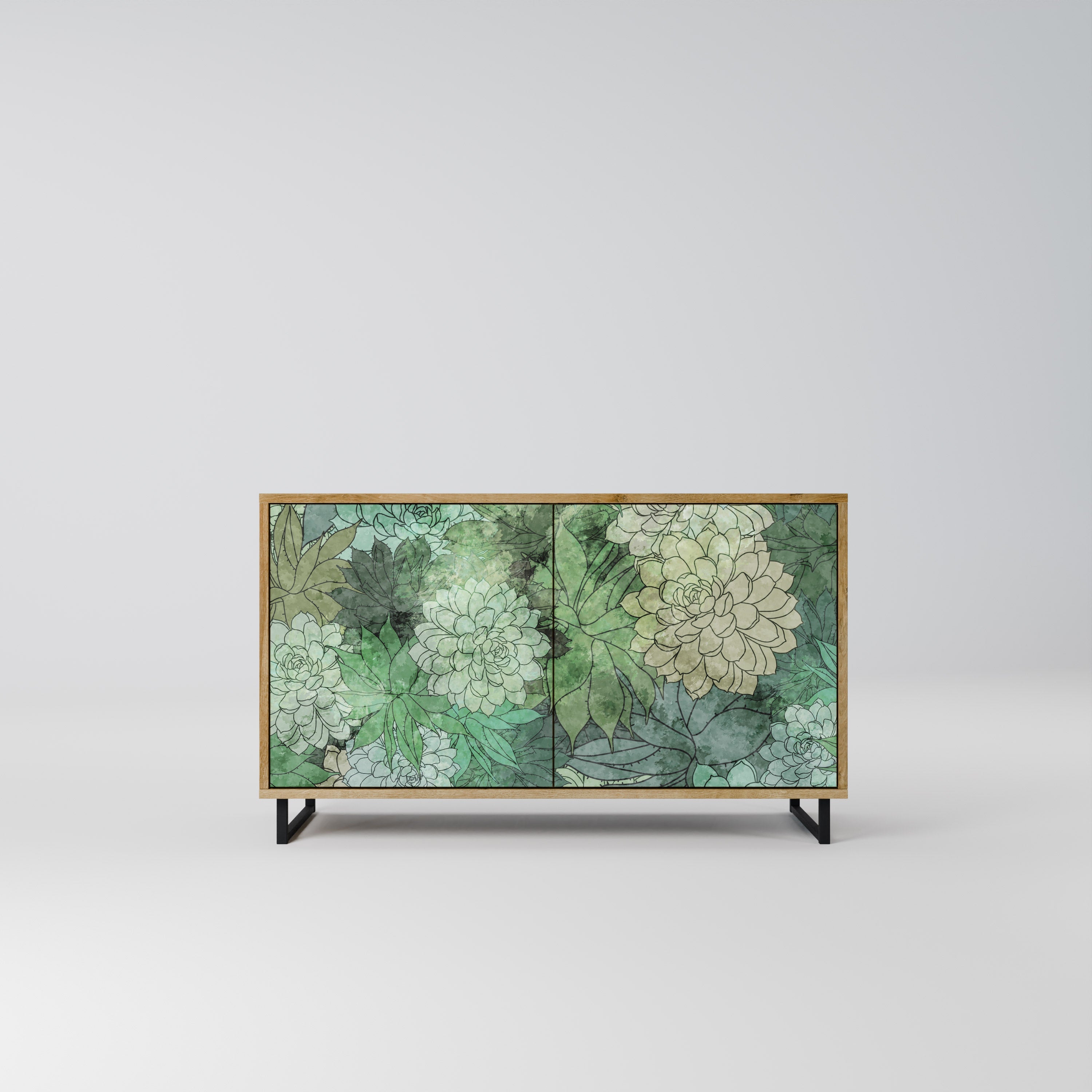 Μπουφές SUCCULENT CLUSTER με 2 πόρτες σε όψη δρυός