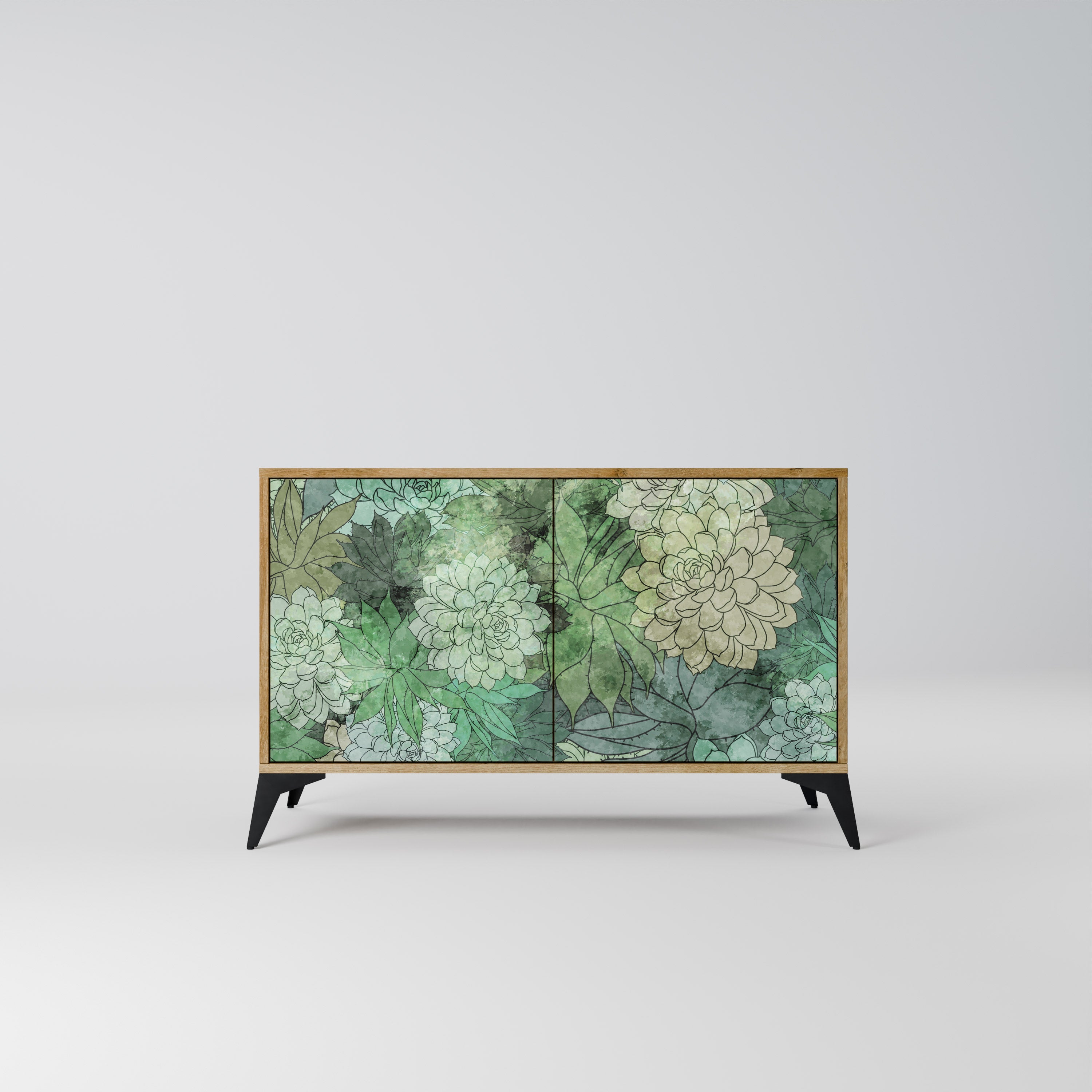Μπουφές SUCCULENT CLUSTER με 2 πόρτες σε όψη δρυός