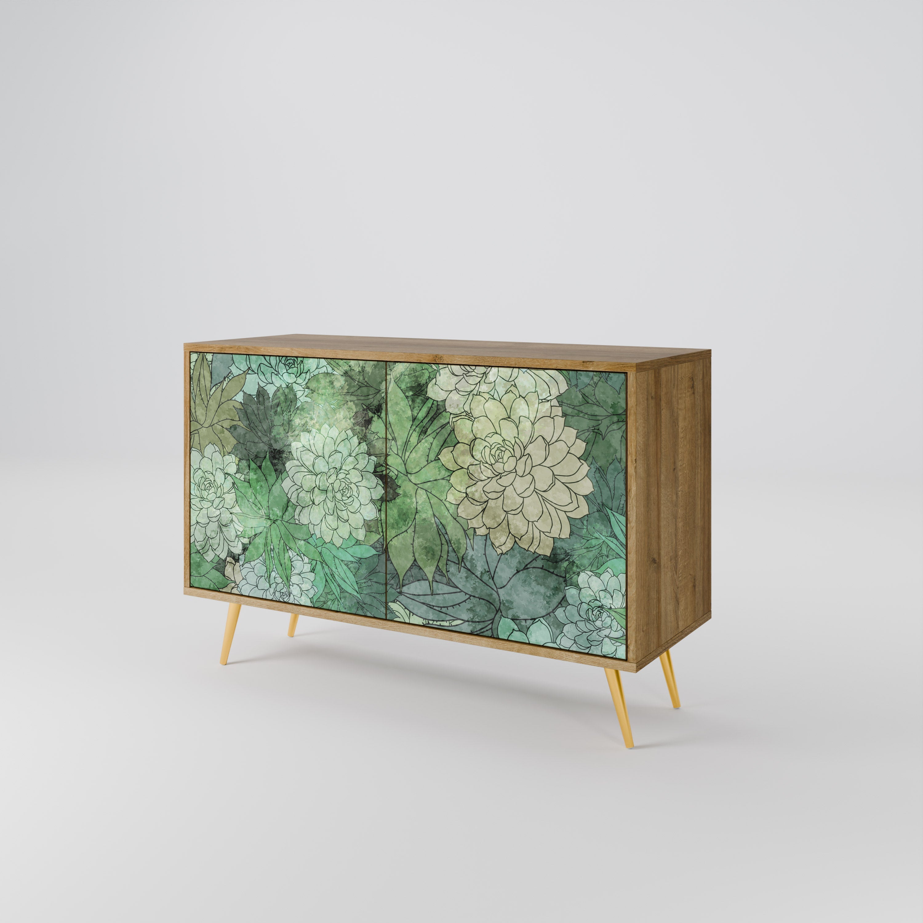 Μπουφές SUCCULENT CLUSTER με 2 πόρτες σε όψη δρυός