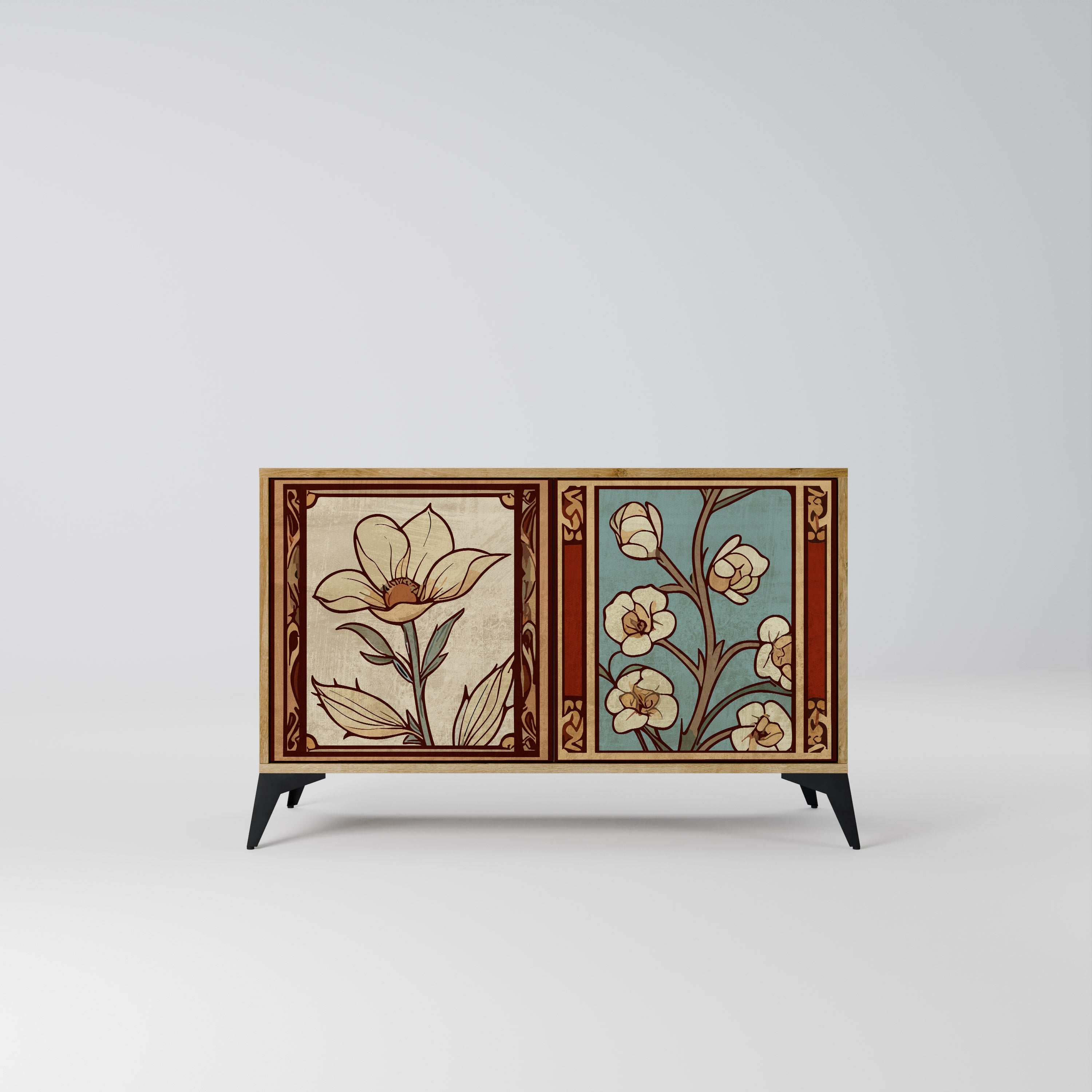 TIMELESS FLORA Μπουφές με 2 Πόρτες σε Απόχρωση Δρυός
