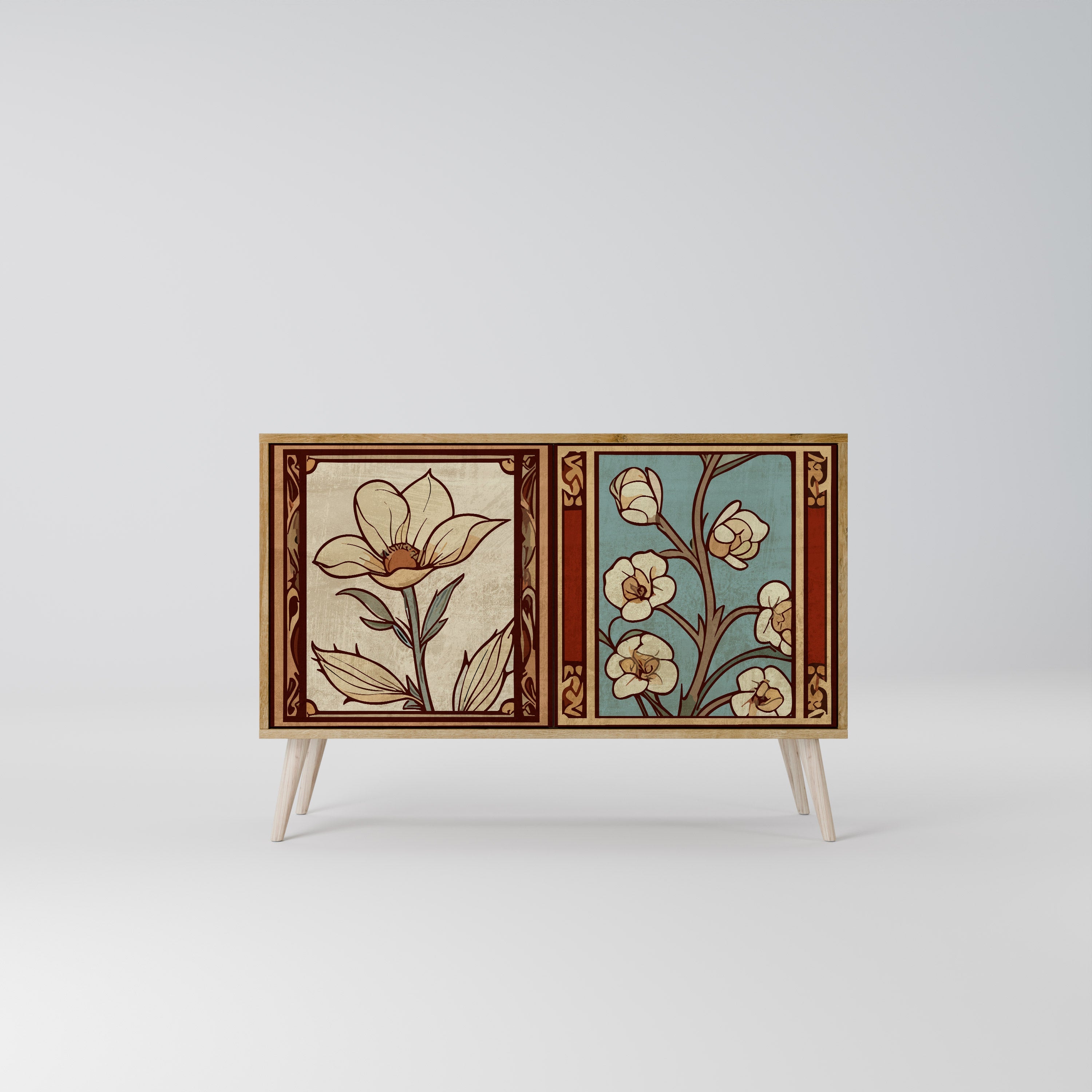 TIMELESS FLORA Μπουφές με 2 Πόρτες σε Απόχρωση Δρυός