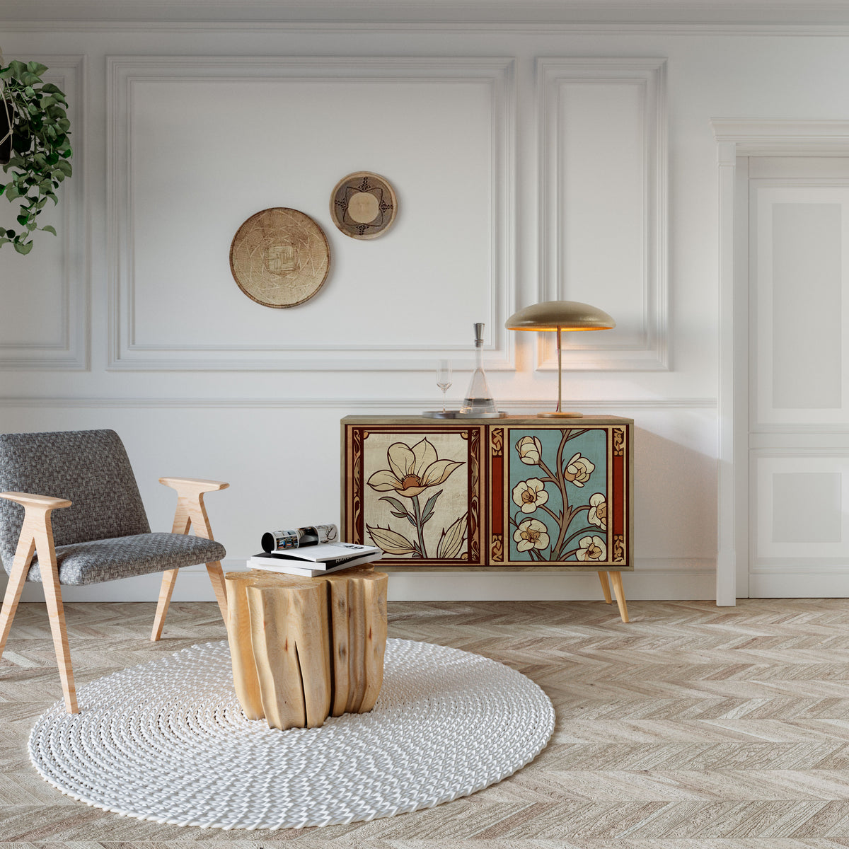 TIMELESS FLORA Μπουφές 2-θυρών