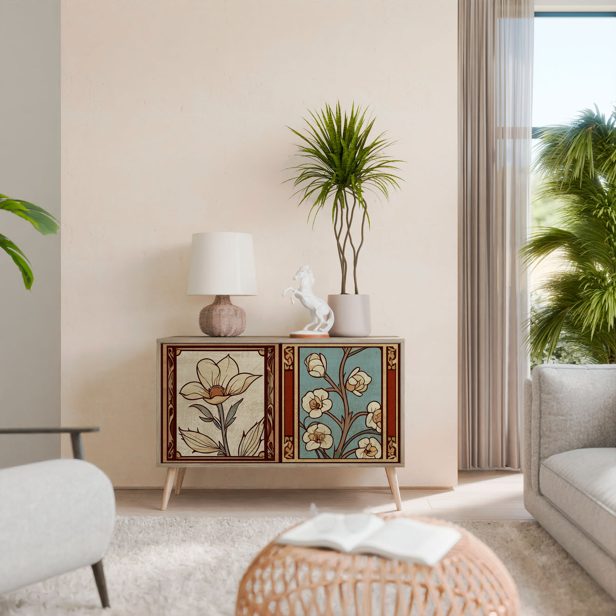 TIMELESS FLORA Μπουφές 2-θυρών