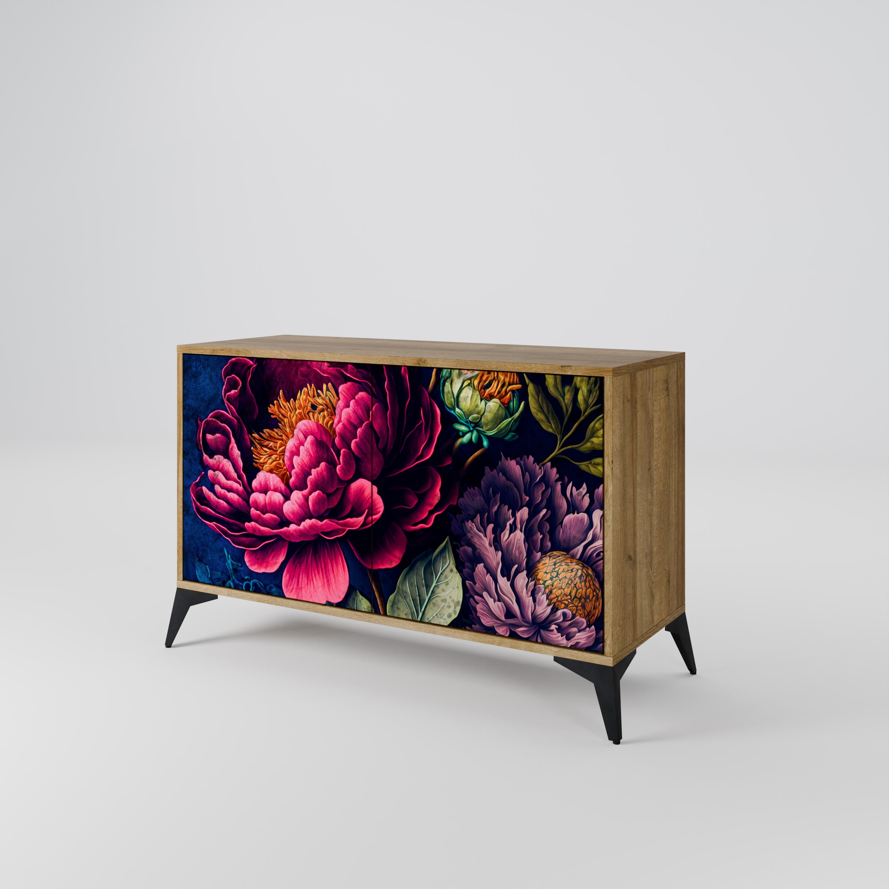 Μπουφές BLOOMING ELEGANCE με 2 πόρτες σε όψη δρυός