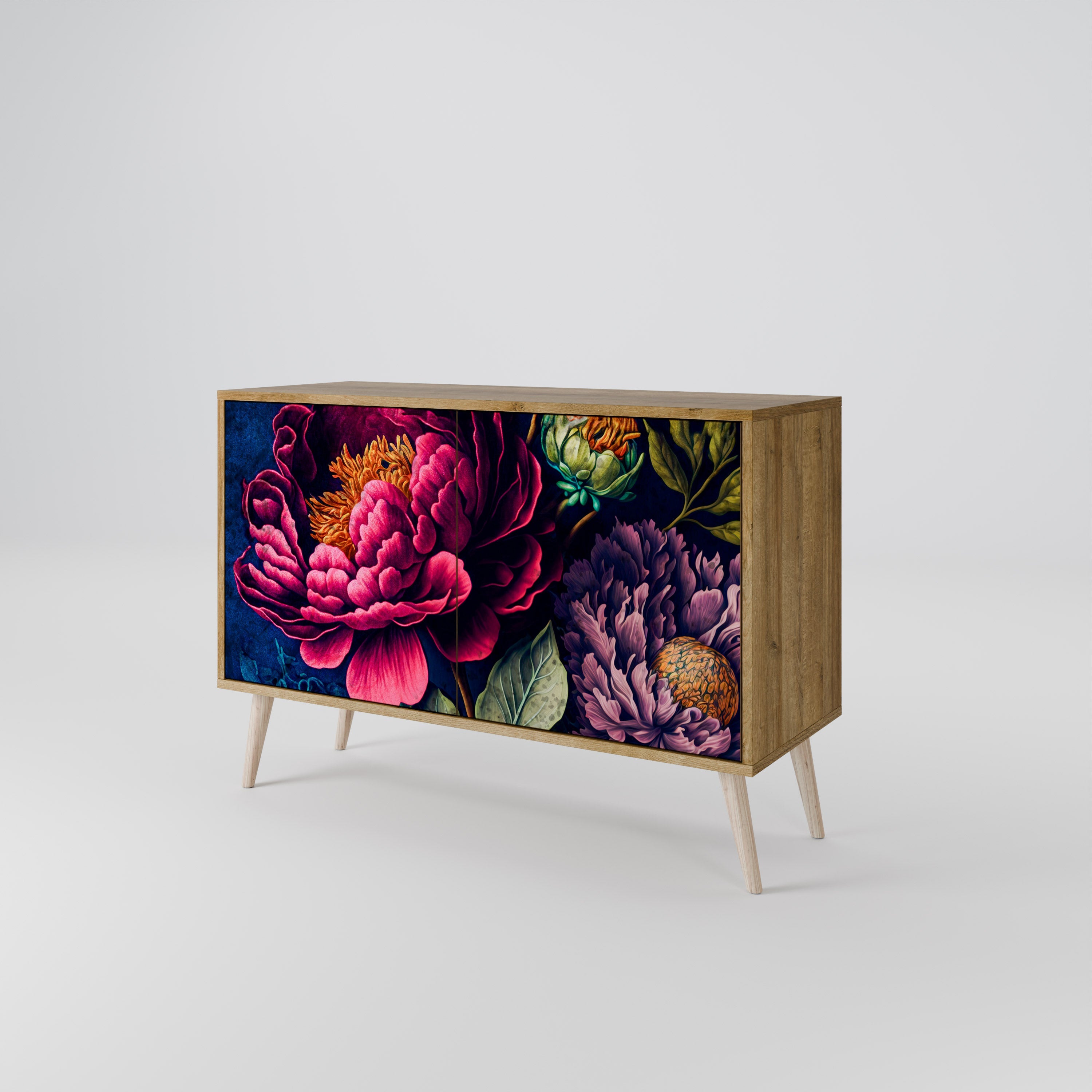 Μπουφές BLOOMING ELEGANCE με 2 πόρτες σε όψη δρυός