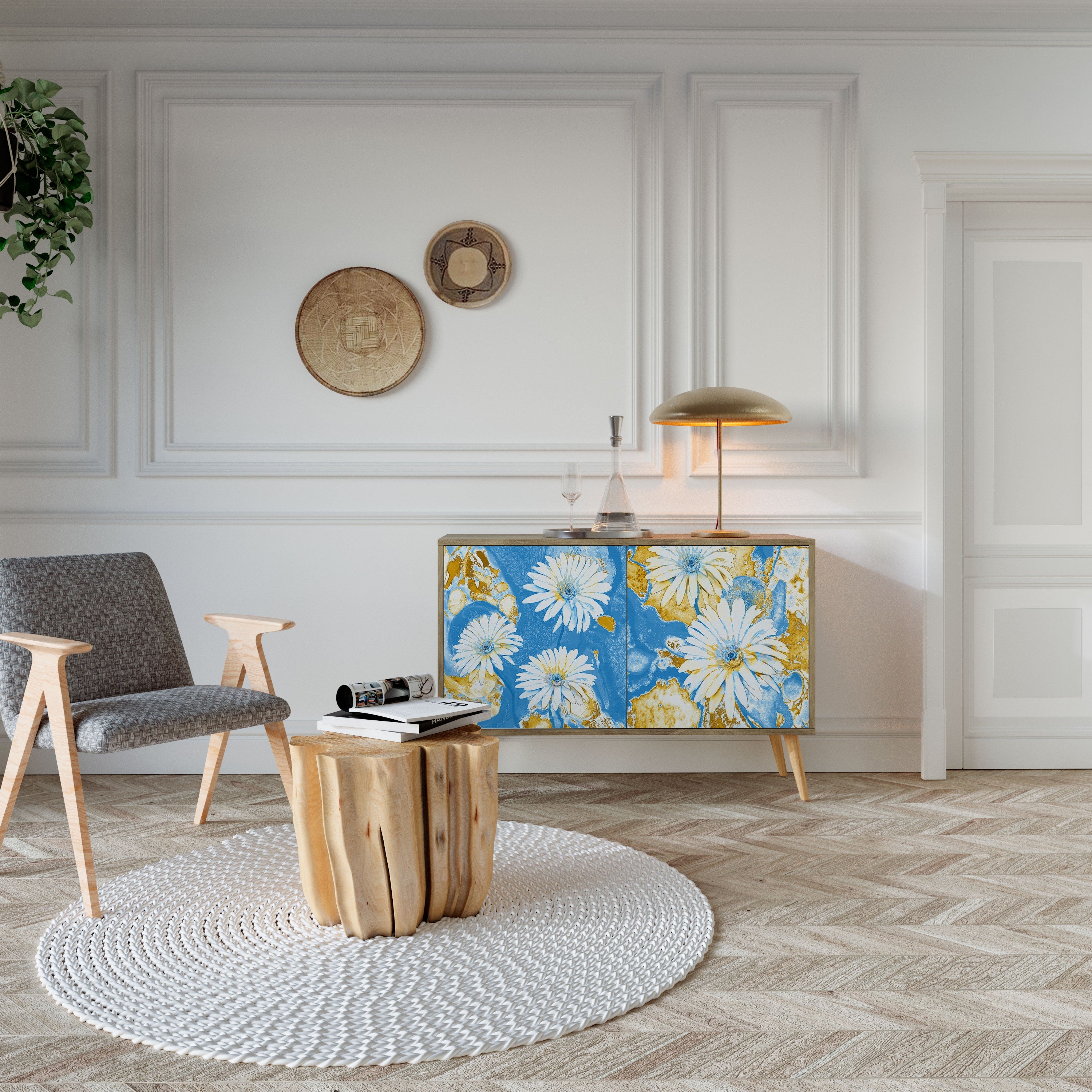 Μπουφές DAISY LUXE με 2 πόρτες σε όψη δρυός