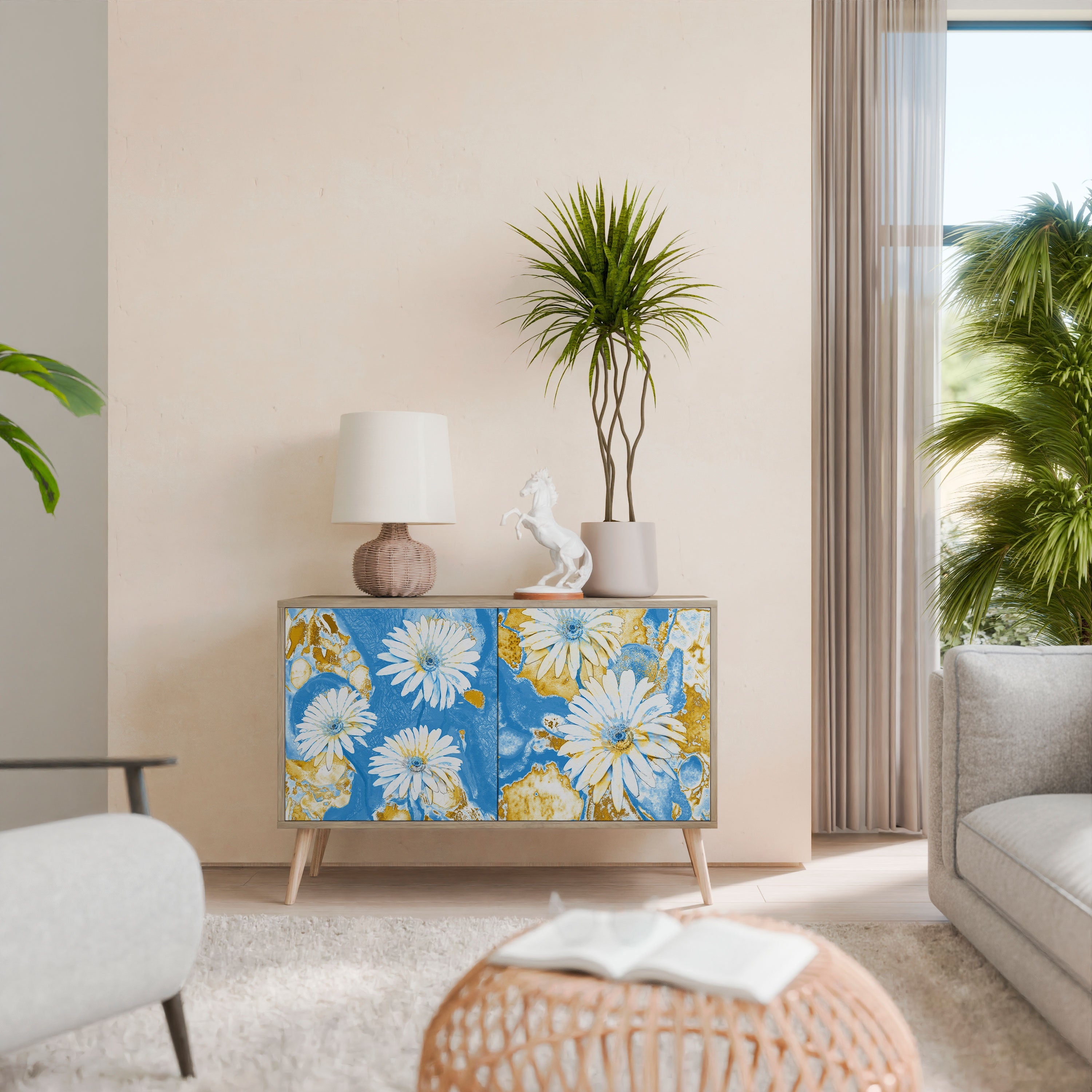 Μπουφές DAISY LUXE με 2 πόρτες σε όψη δρυός