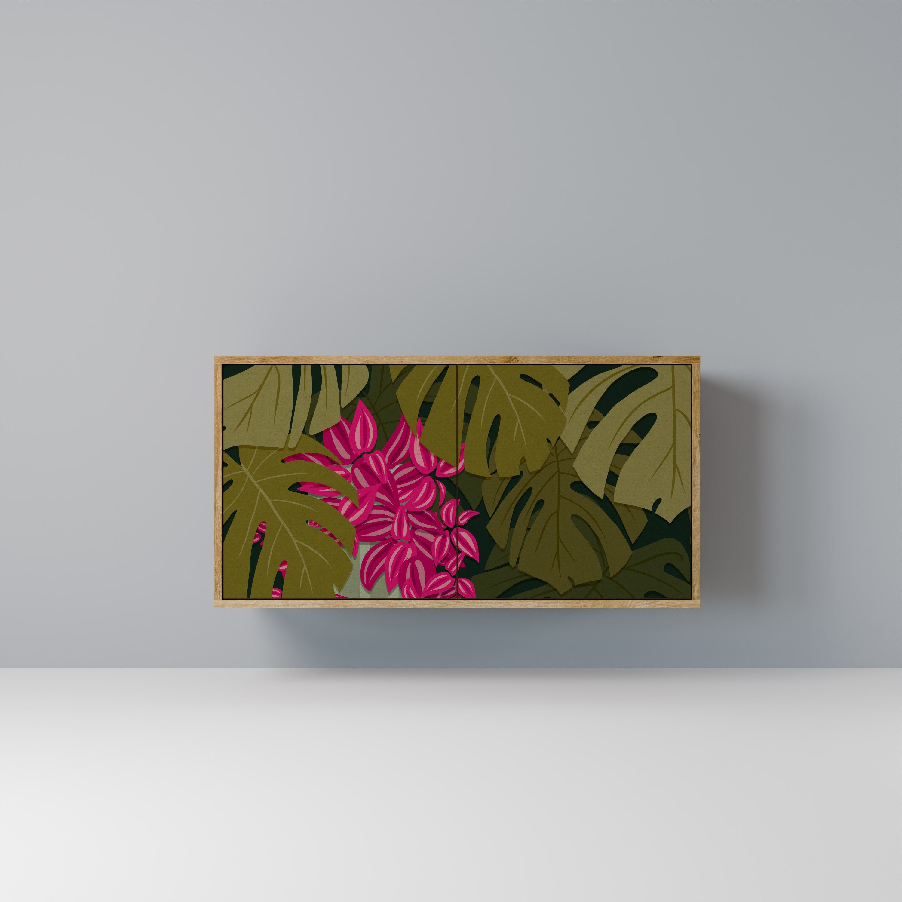 Μπουφές TROPICAL BEAUTY με 2 πόρτες σε όψη δρυός