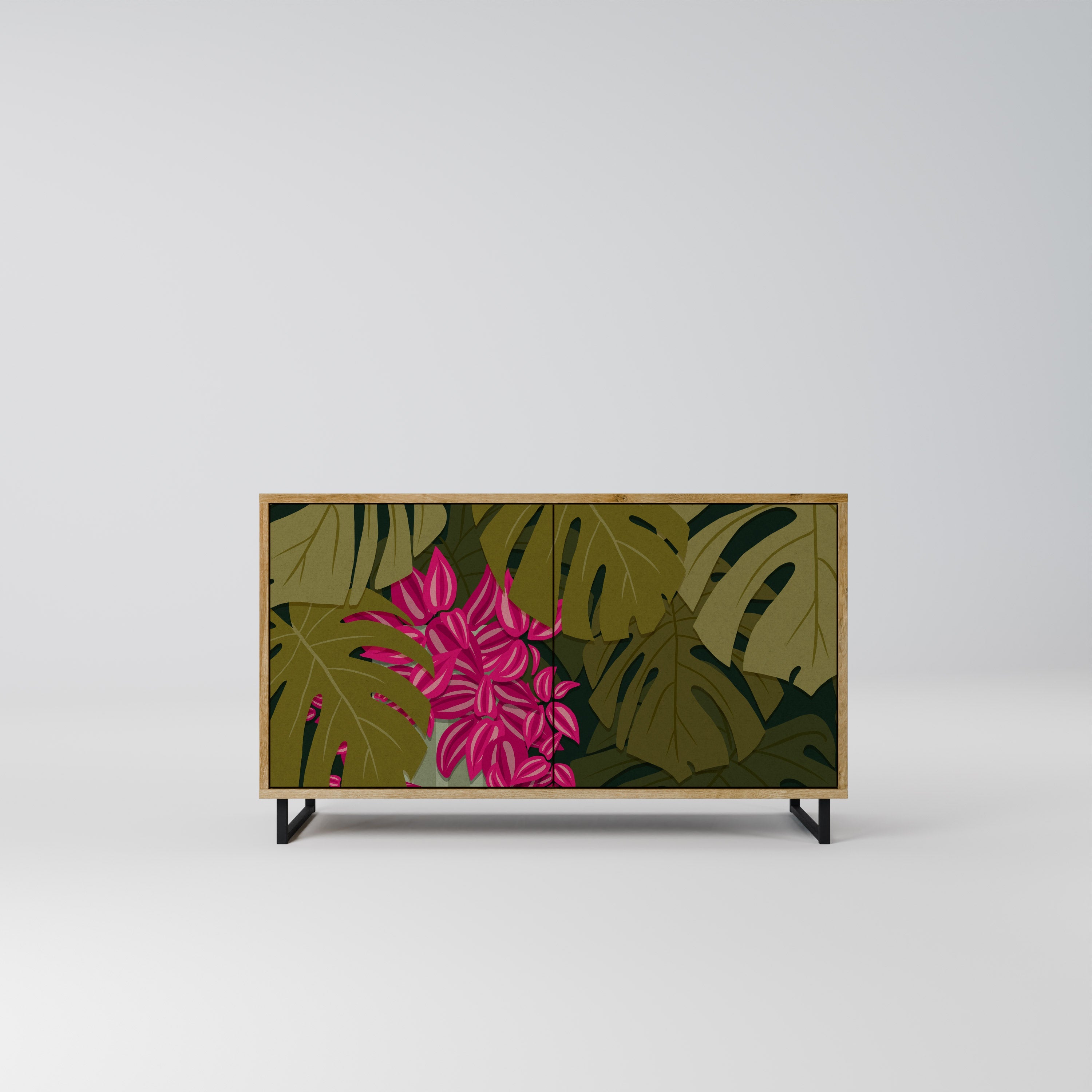 Μπουφές TROPICAL BEAUTY με 2 πόρτες σε όψη δρυός