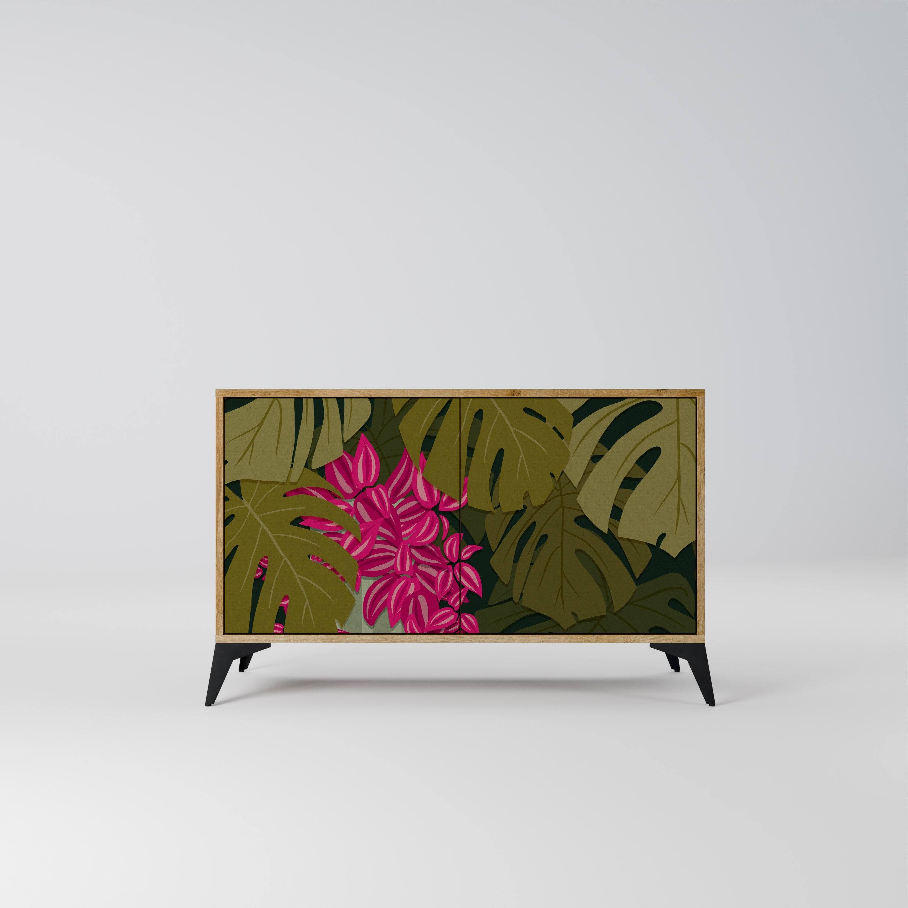 Μπουφές TROPICAL BEAUTY με 2 πόρτες σε όψη δρυός