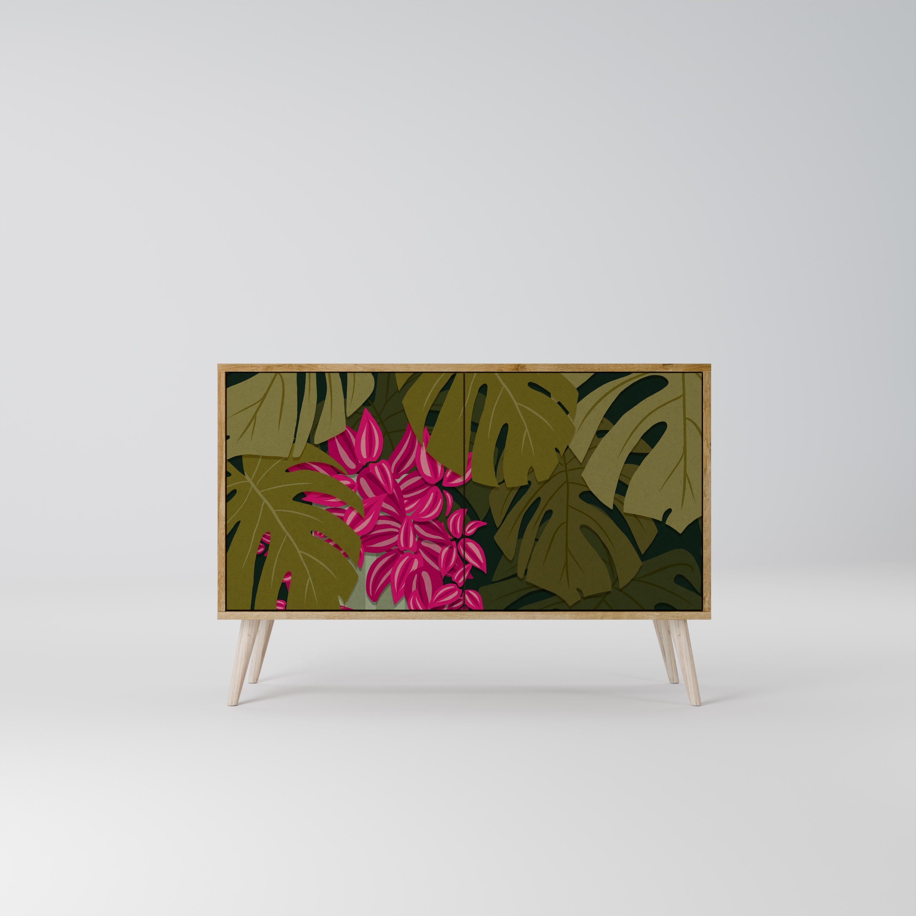 Μπουφές TROPICAL BEAUTY με 2 πόρτες σε όψη δρυός