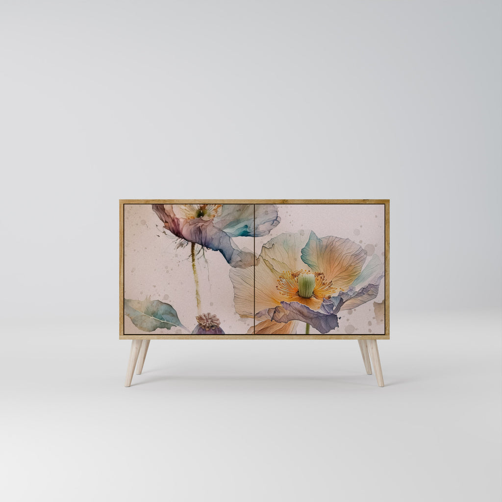 Μπουφές SOFTEN POPPY με 2 πόρτες σε απόχρωση δρυός